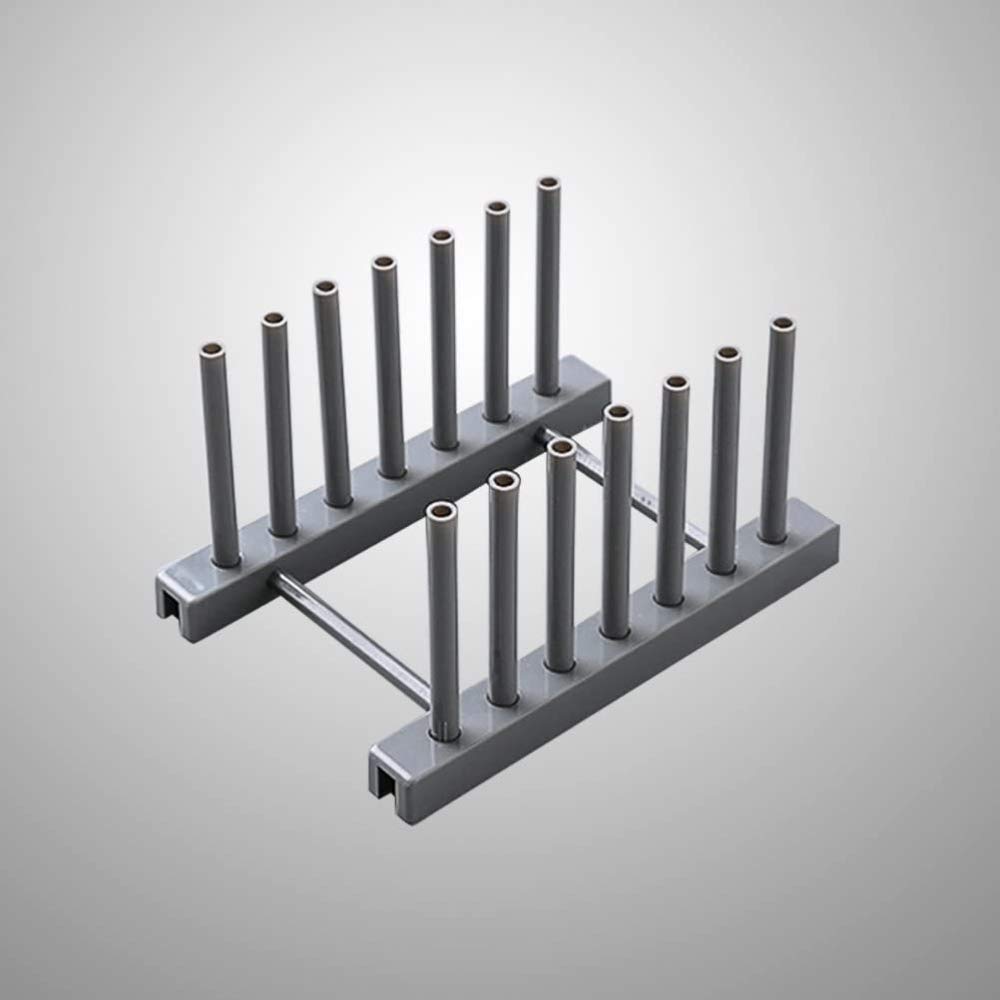 Gray Plastic Dish Drying Rack - Kitchen Countertop Organizer for Plates, Bowls & Pot Lids - Space Saving Drainer for Small Kitchens - Perfect for Apartments, Dorms & RV Living