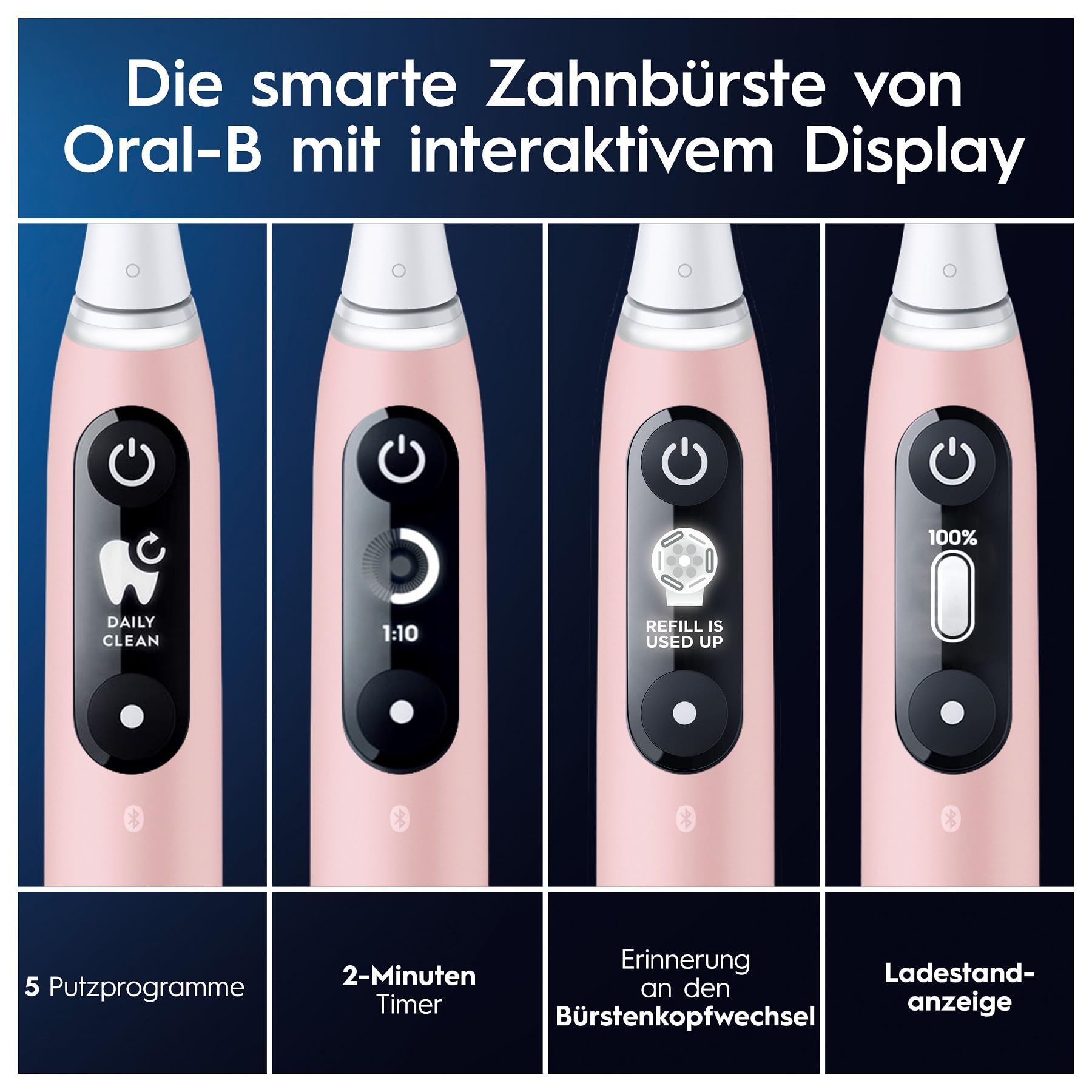 Oral-B iO Series 6 Electric Toothbrush - Pink Sand (JAS22) | Rechargeable with Smart Pressure Sensor & Bluetooth Connectivity for Gentle & Effective Cleaning at Home or Travel