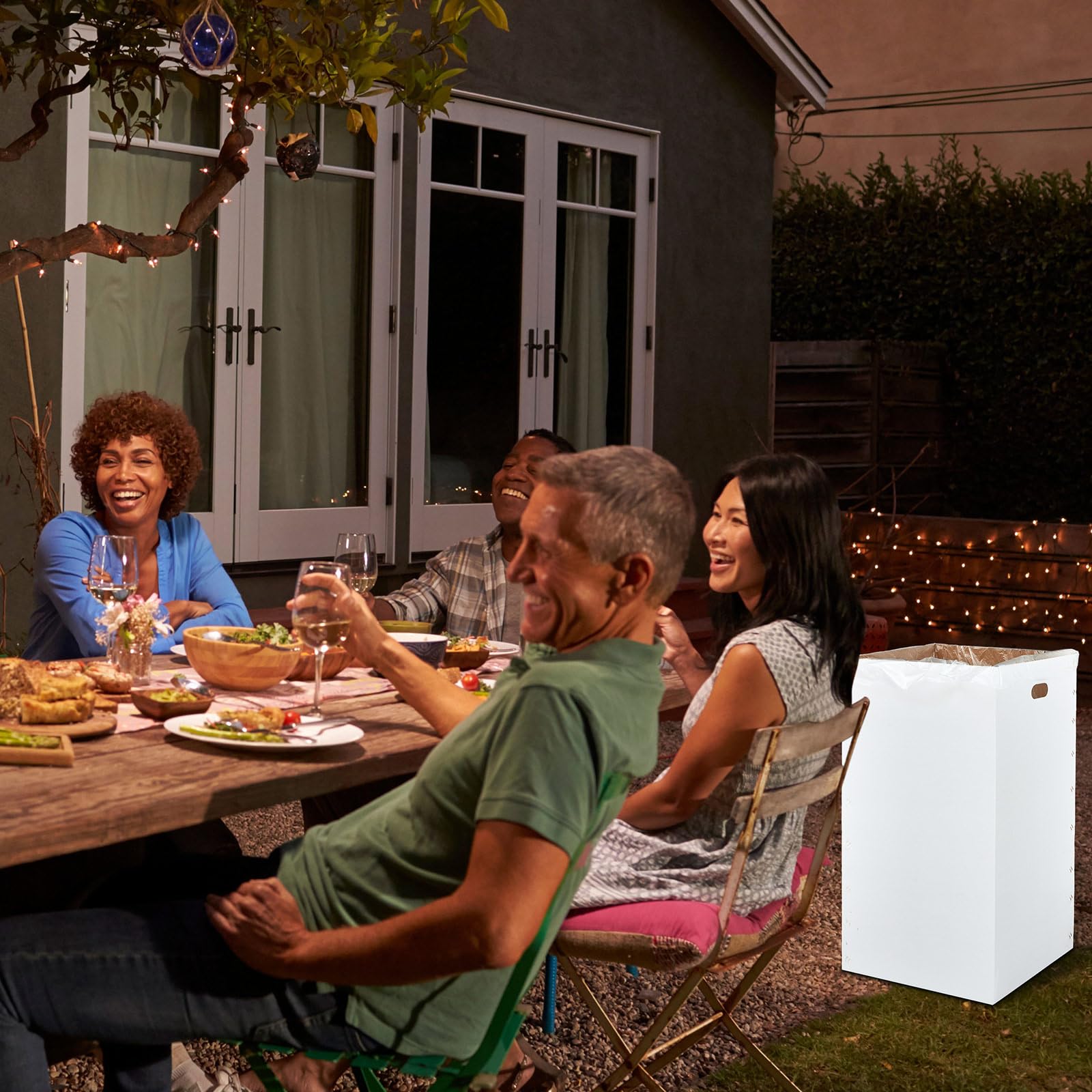 20-Pack 50 Gallon Disposable/Reusable Corrugated Cardboard Trash Cans with 50 Trash Bags - 18