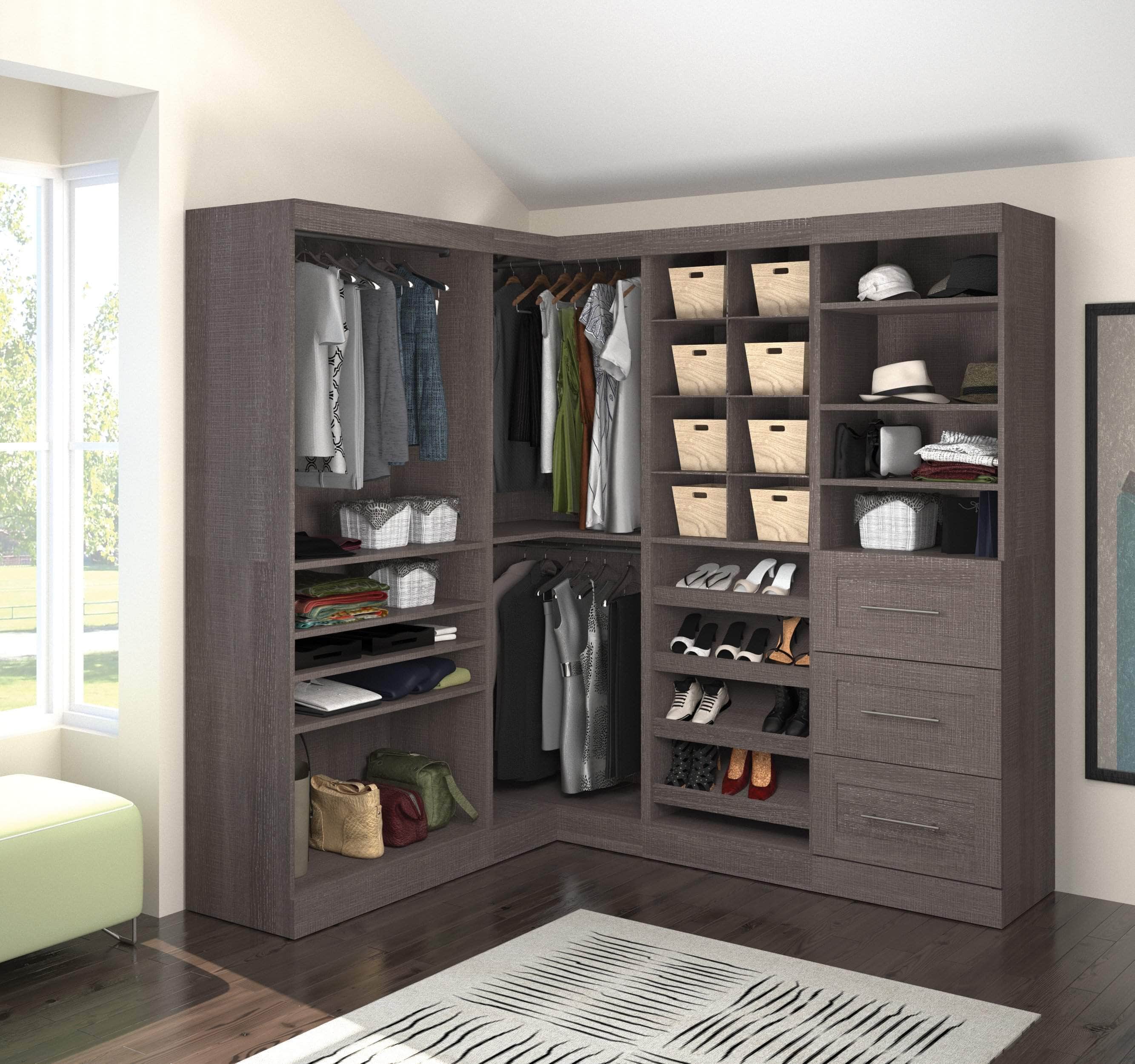 Pur 83W Walk-In Closet Organizer with 2 Color Options - Perfect for Bedroom, Dorm & Apartment Storage Solutions
