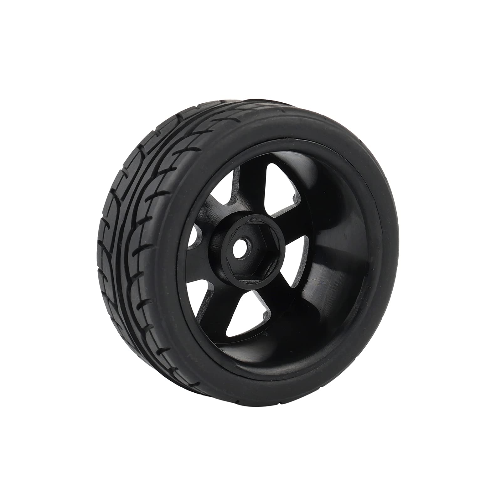 4PCS 1:10 Scale RC Car Tires - On Road Rubber Racing Wheels with 12mm Hex Rims - Compatible with Tamiya, Kyosho, 3Racing, HSP, HPI - Perfect for Drift Racing & Track Performance