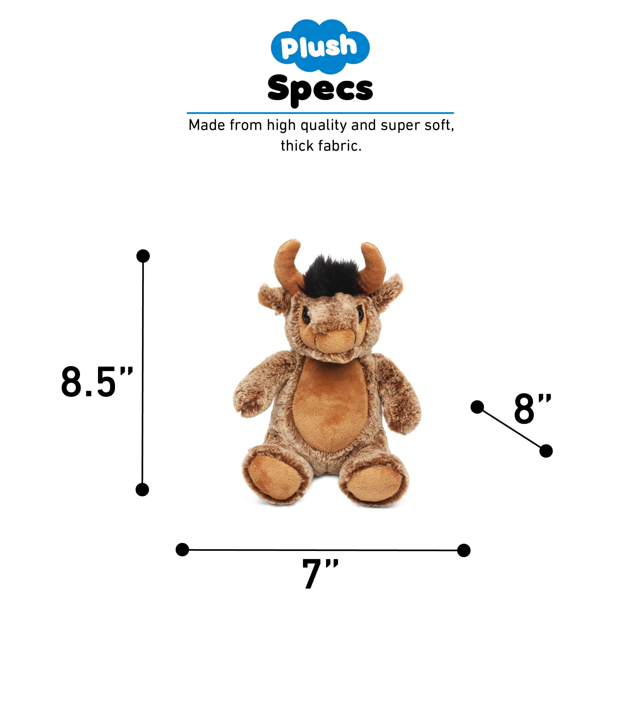 Puzzled DolliBu Soft Plush Buffalo Stuffed Animal - 9
