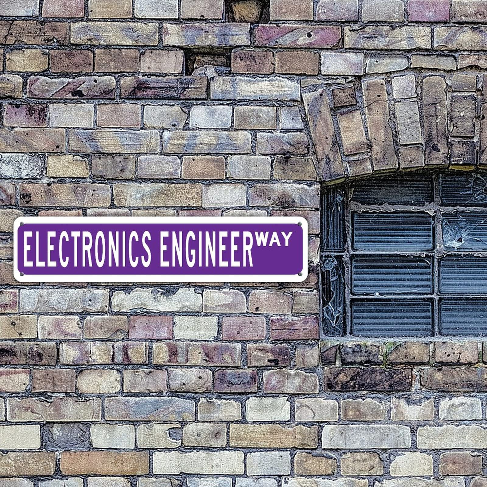 Personalized Purple Farmhouse Aluminum Wall Sign - Weather-Resistant 4x18 Inch Office Decor for Garage, Yard, Garden & Restaurants - Ready to Hang Engineer-Themed Street Sign - Perfect for Home & Business Use