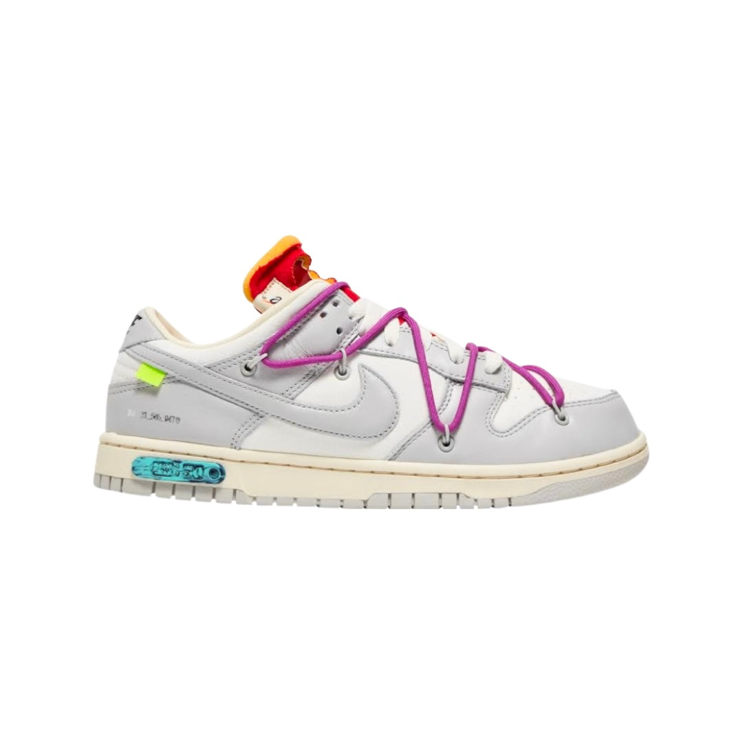 Off White x Nike Dunk Low Lot 45 of 50 Sail Neutral Grey Light Bone Sneakers - Limited Edition Collaboration - Perfect for Streetwear & Sneaker Collectors