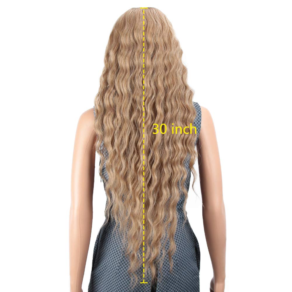 Joedir 30'' Long Wavy Lace Front Wigs for Black Women - 130% Density Ombre Synthetic Wig with Baby Hair | Heat Resistant | Natural Look (RT6/23C) | Perfect for Cosplay, Daily Wear & Special Occasions