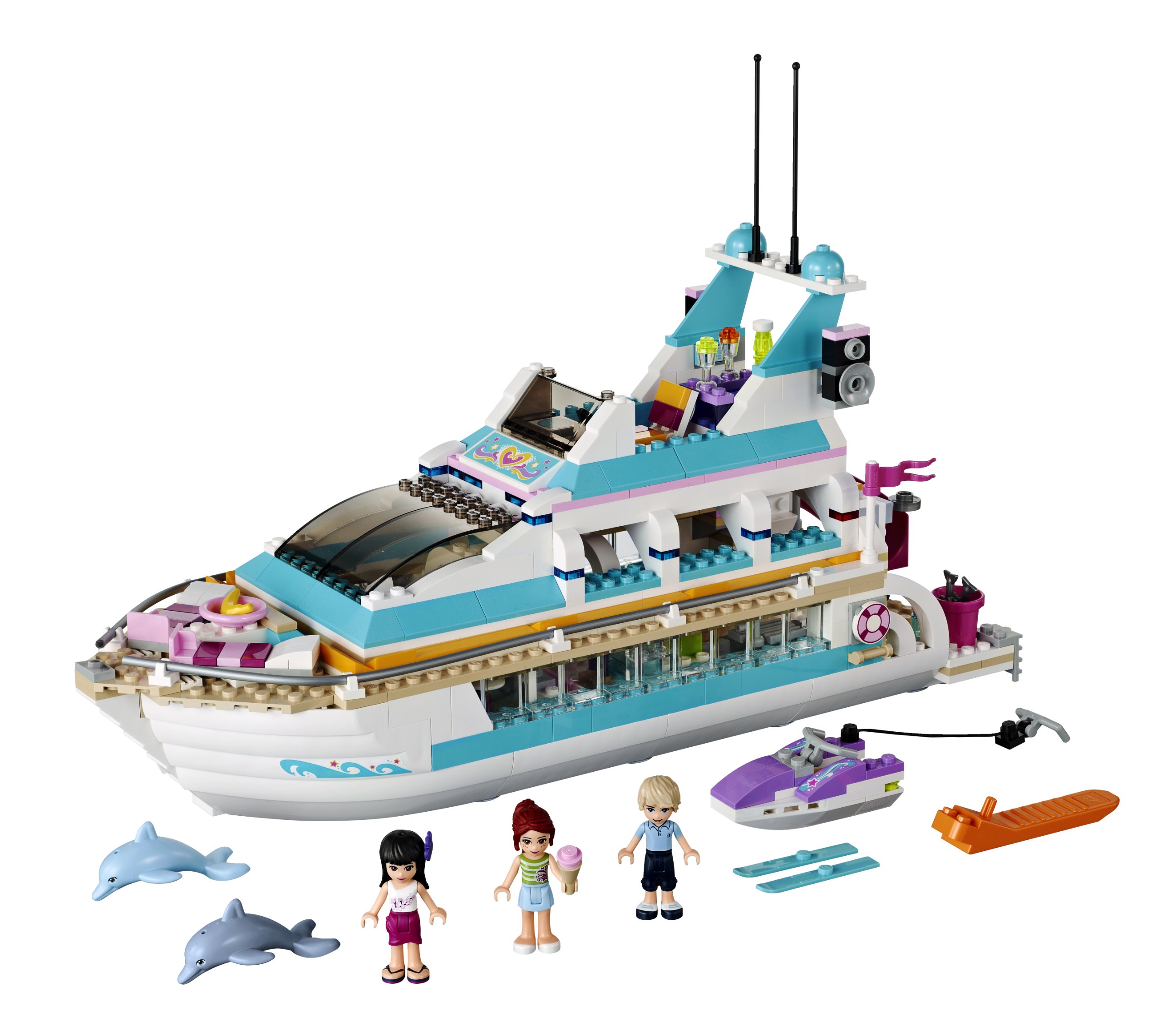 LEGO Friends Dolphin Cruiser Building Toy Set for Kids – Creative Play & Ocean Adventure Scenes