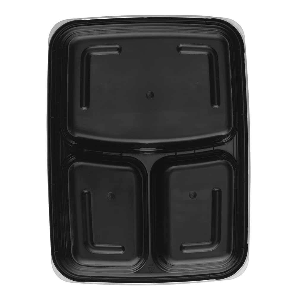 TIYA 33 oz Takeout Food Containers Bulk 150 Pack with Lids - Reusable BPA-Free Plastic Compartment To-Go Boxes - Microwave & Dishwasher Safe for Restaurants, Meal Prep, Catering & Leftovers Storage - Leak-Proof Design for Secure Food Transport