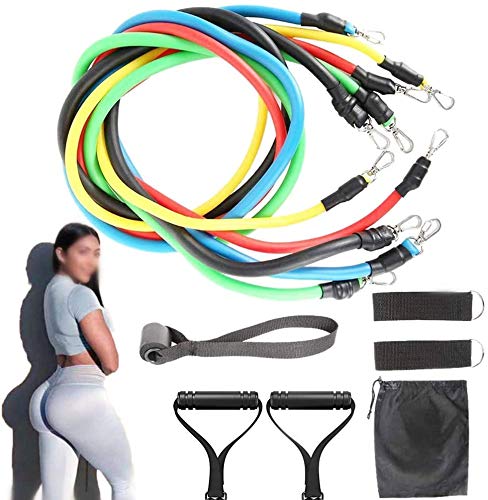 Premium Exercise Resistance Bands Set - Highly Elastic Workout Bands with Handles for Strength Training, Home Fitness, Yoga & Stretching | Ideal for Home Gym, Physical Therapy & Full Body Workouts