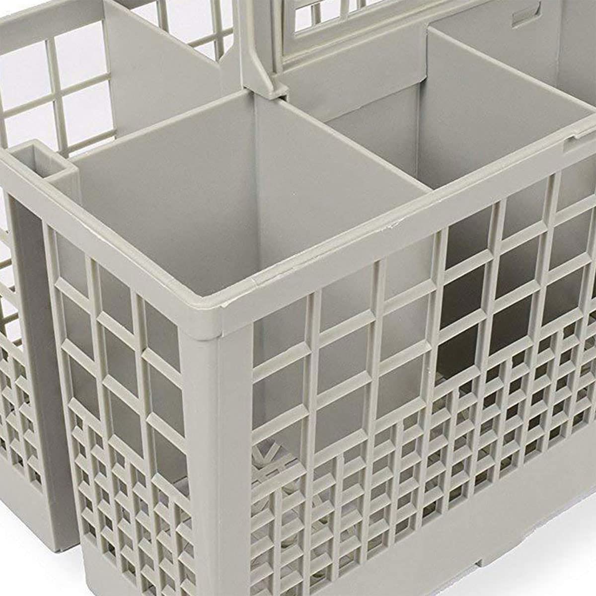 Universal Foldable Dishwasher Cutlery Basket - Replacement Silverware Holder for Kitchen Forks, Spoons & Utensils (Light Grey) | Durable Dishwasher Accessory for Organized & Efficient Cleaning