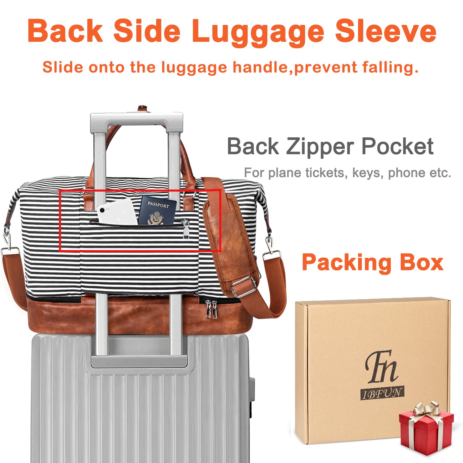 IBFUN Women's Weekender Travel Bag - 21