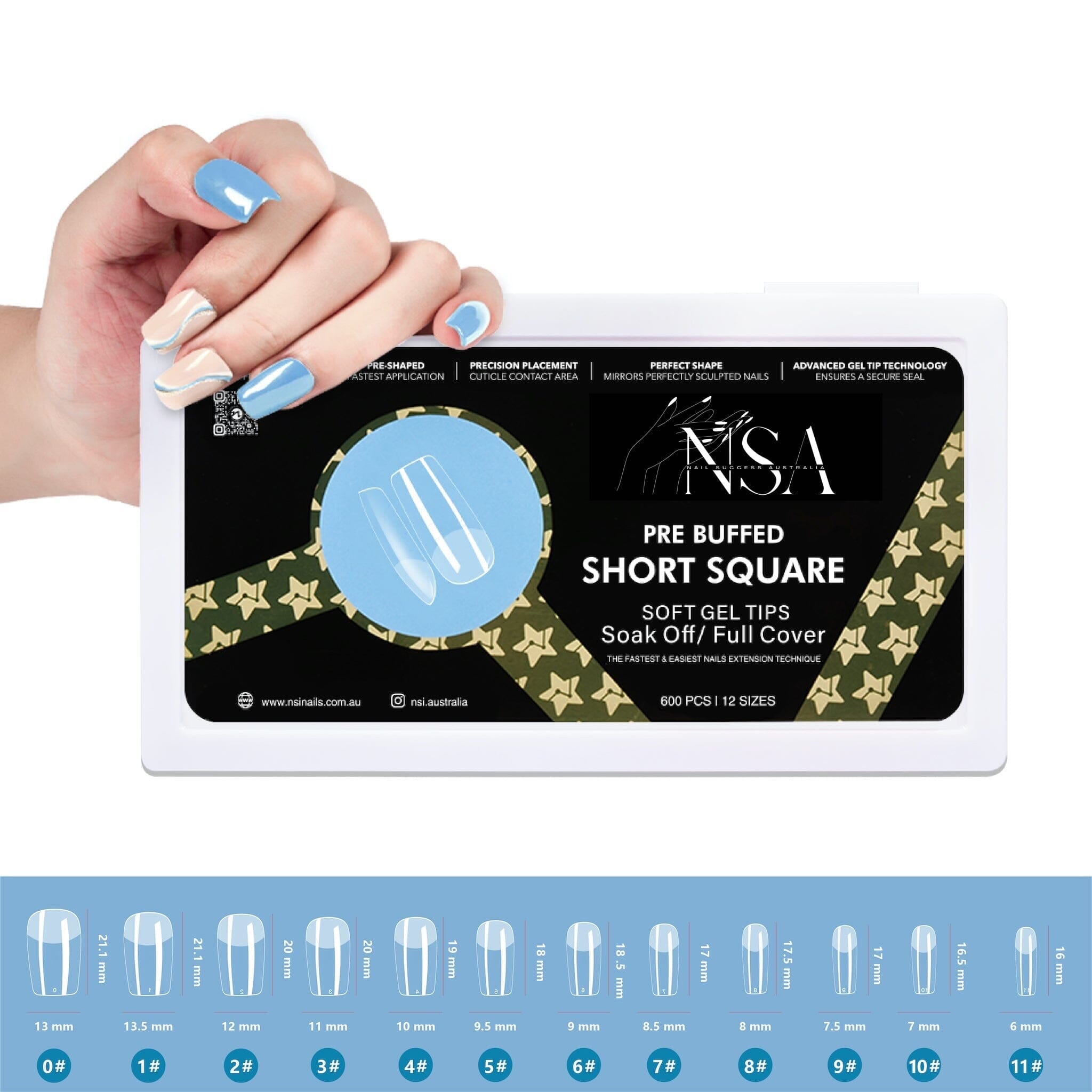 Gel Nail Extensions - Pre Buffed Tips for Strong & Natural-Looking Nails | Perfect for DIY Manicures & Salon Quality Results
