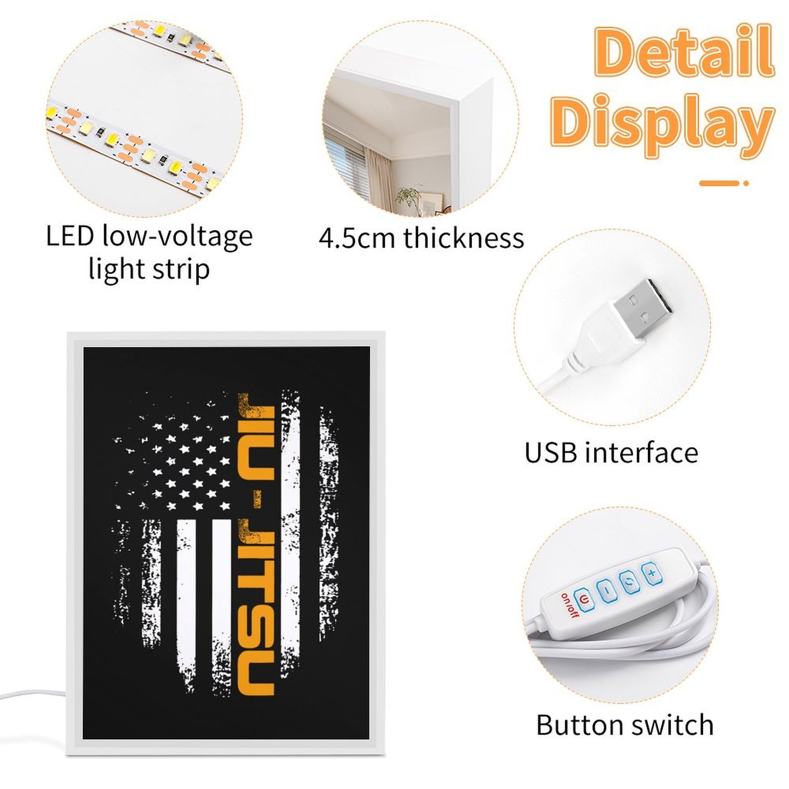 Personalized Jiu Jitsu LED Night Light - Custom Martial Arts Desk Lamp for Home & Dojo Decor - Perfect for Bedroom, Training Room, and Gift Giving