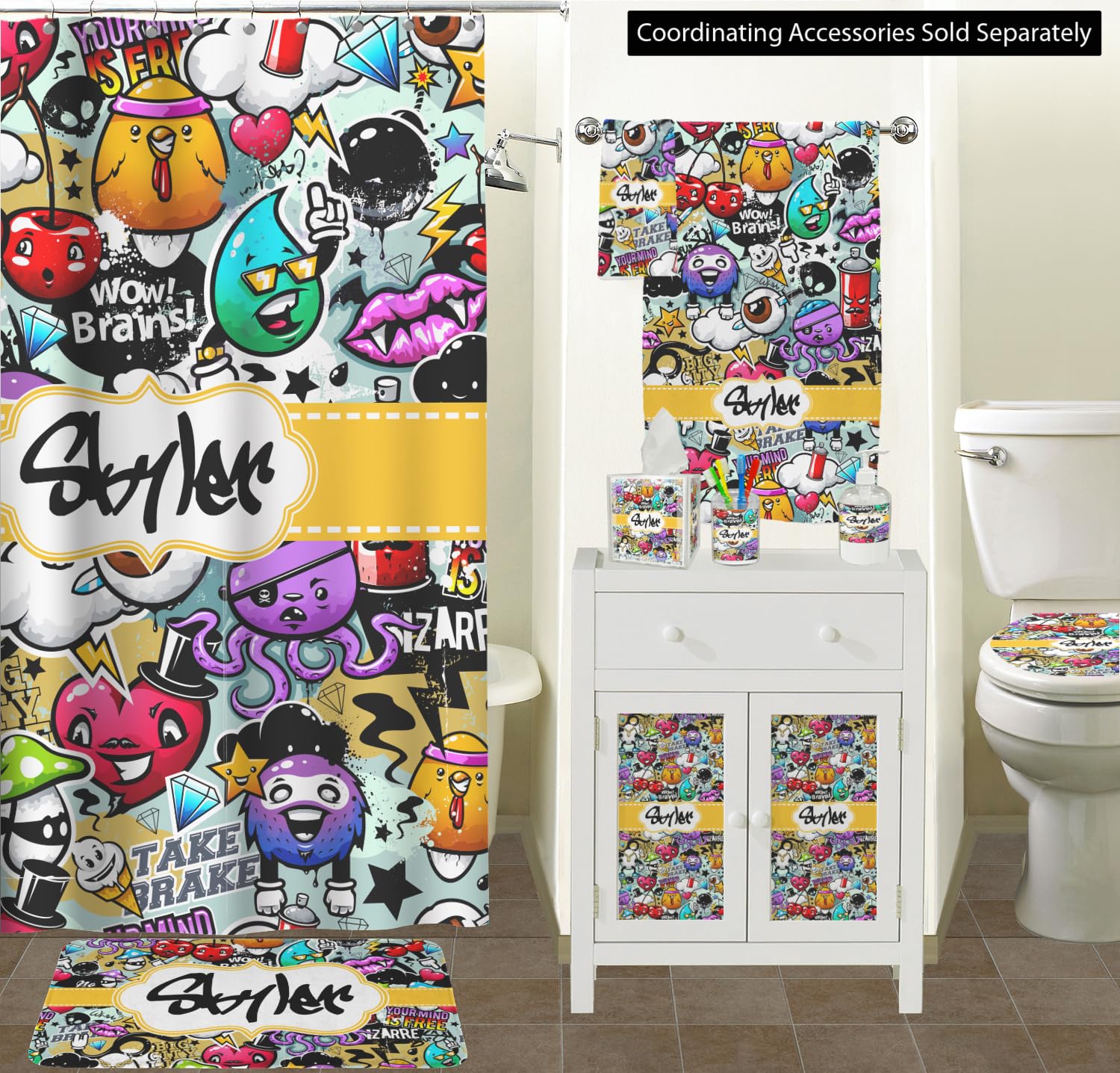 Customizable Graffiti Glass Soap & Lotion Dispenser Bottle - Personalized Bathroom Decor for Home, Spa, or Gift - Single Bottle
