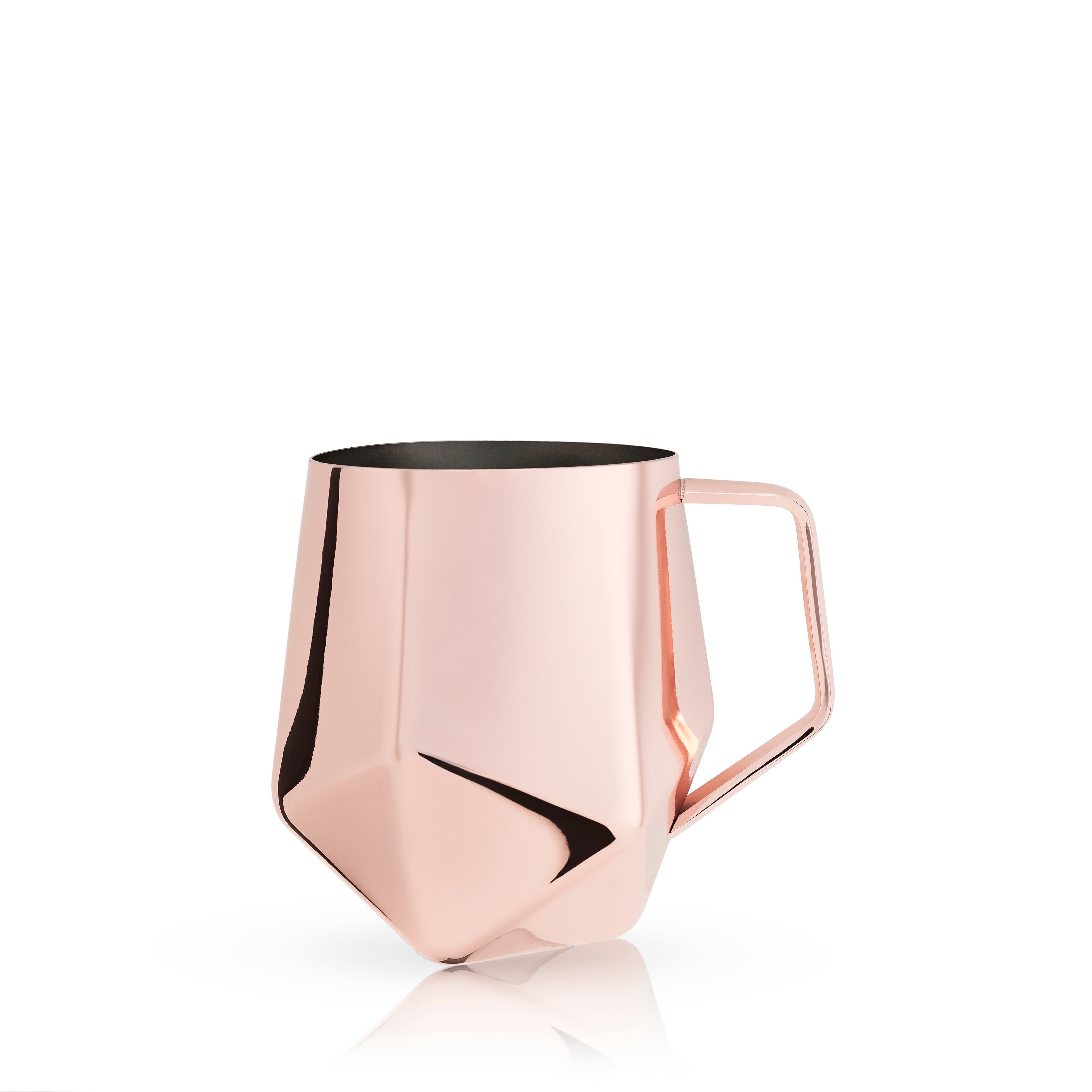 Premium Copper Moscow Mule Mug with Faceted Design - 16oz Handcrafted Copper Cup for Cocktails, Iced Coffee & Cold Drinks - Perfect for Parties, Gifts & Home Bar Decor