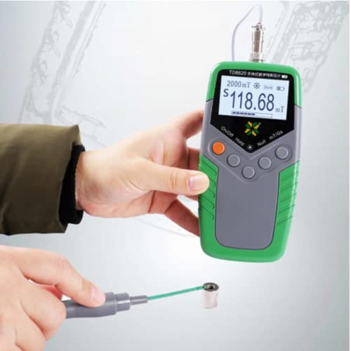 High Accuracy Permanent Magnet Gauss Meter - Tesla Meter Gaussmeter with 1% Precision, DC Magnetic Field Tester & Analog Soil Penetrometer, LCD Display TD8620-1 - Ideal for Industrial Testing, Laboratory Research, and Quality Control Applications
