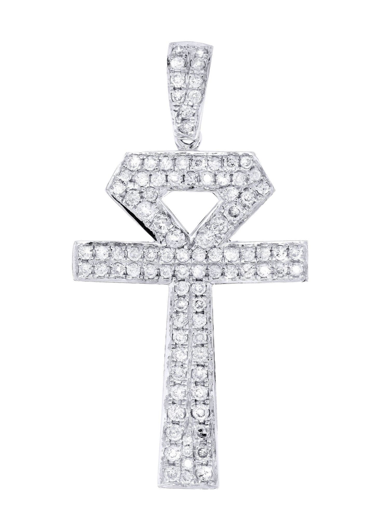 1.1 Carat Diamond Ankh Pendant Necklace - 2.52 Grams 14K Gold Egyptian Cross Jewelry for Women - Perfect for Spiritual Gifts, Meditation & Boho Fashion