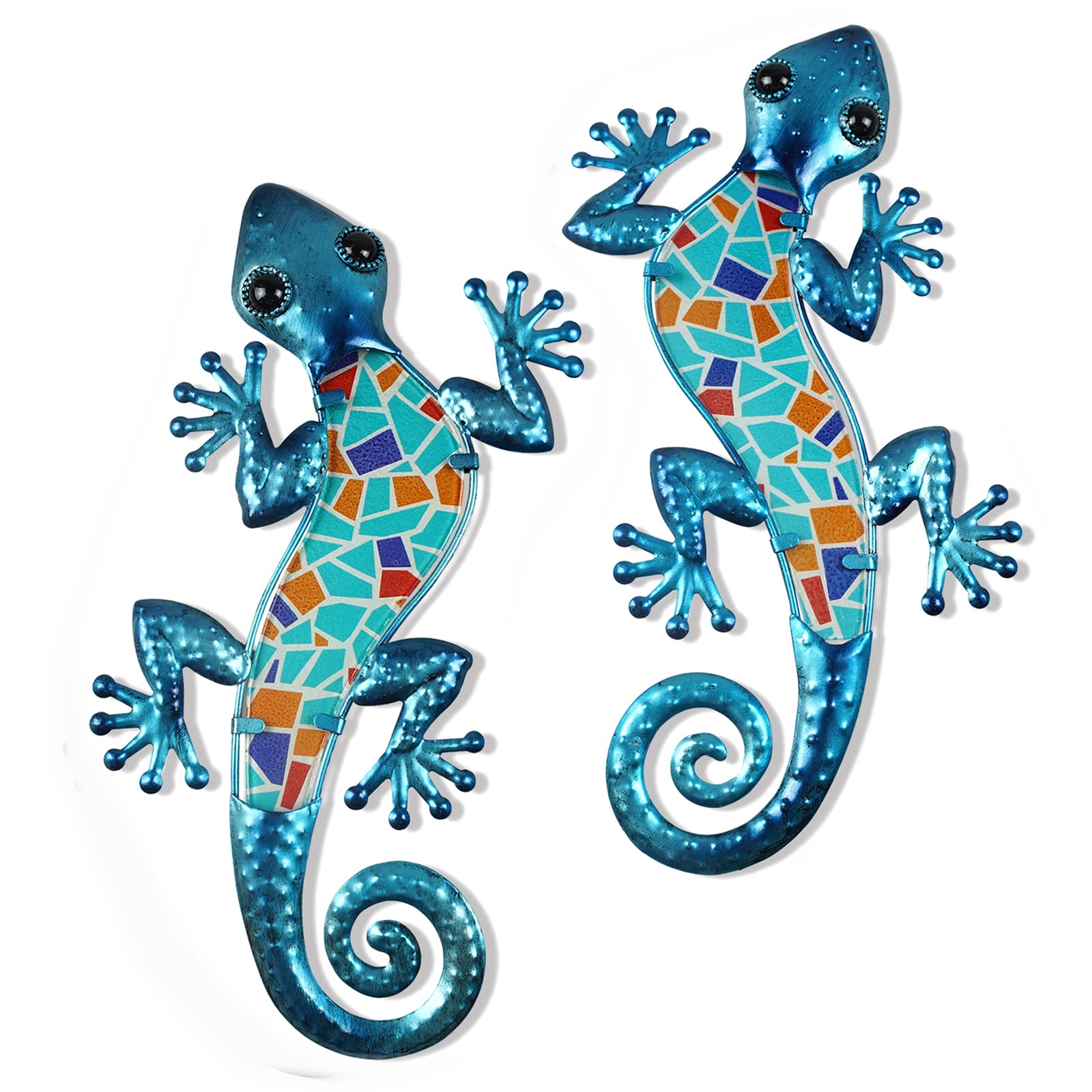 LIFFY Metal Gecko Wall Decor - Outdoor Lizard Wall Art Sculpture for Home, Garden & Patio - Unique Hanging Decor for Wall, Fence & Yard - Perfect Gift for Nature Lovers & Home Decor Enthusiasts