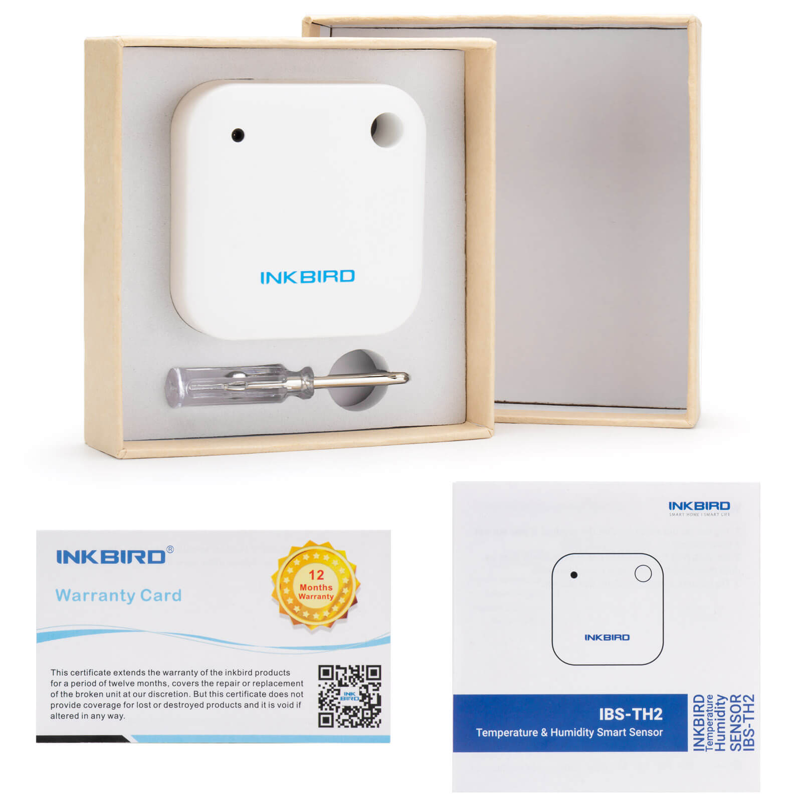 Wireless Bluetooth Temperature and Humidity Sensor IBS TH2 - Monitor Indoor Climate for Home, Office, and Greenhouse Use