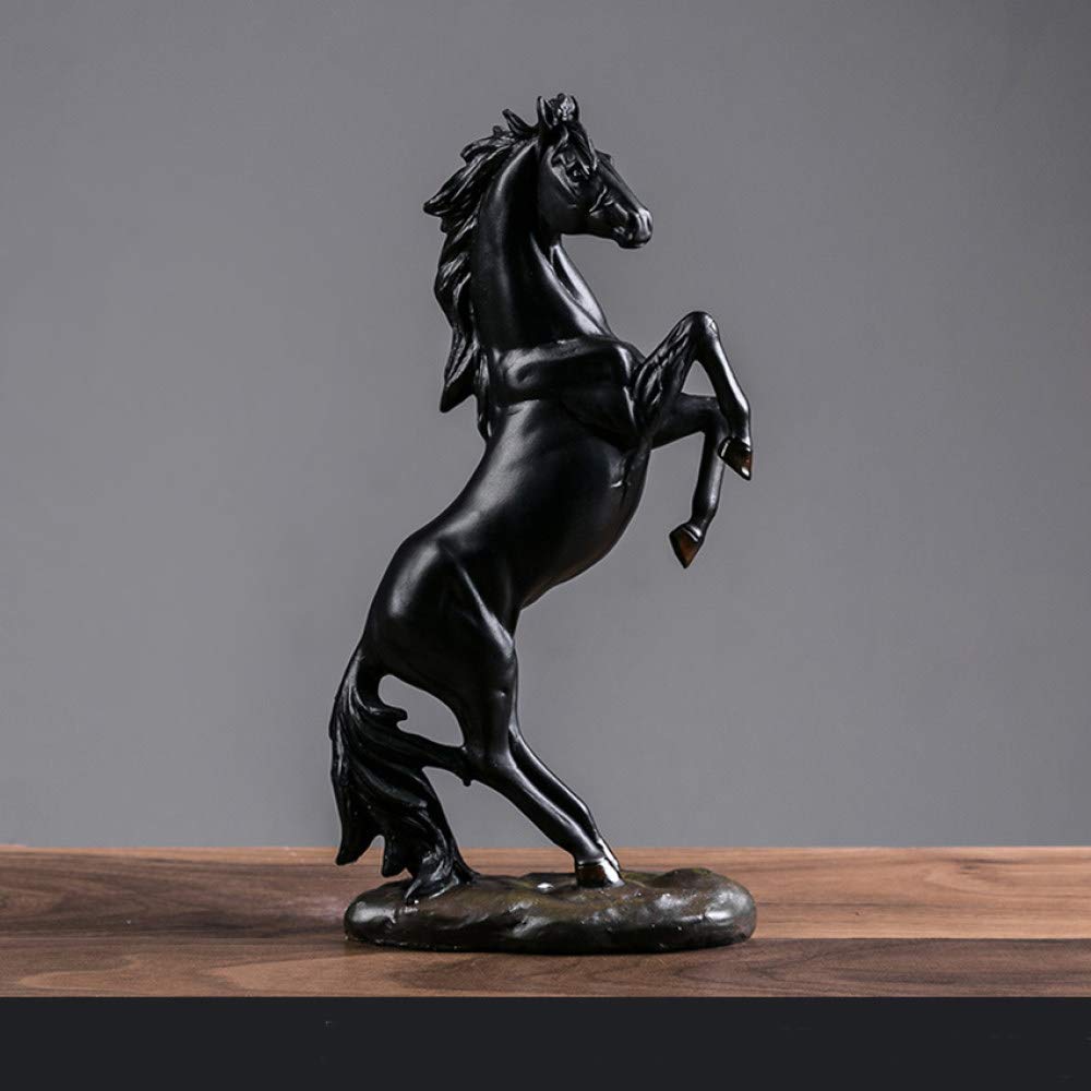 ShiSyan Black Horse Sculpture - Nordic Style Resin Animal Figurine, Unique Home & Office Decor, Collectible Gift for Living Room, Bedroom, Desktop - Perfect for Modern Interior Design & Housewarming Gifts
