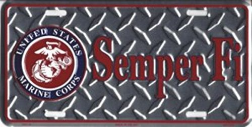 U.S. Marine Corps Semper Fi Metal License Plate - Durable Car Tag for Military Supporters | Perfect for Trucks, Cars & Motorcycles | Show Your Pride Anywhere