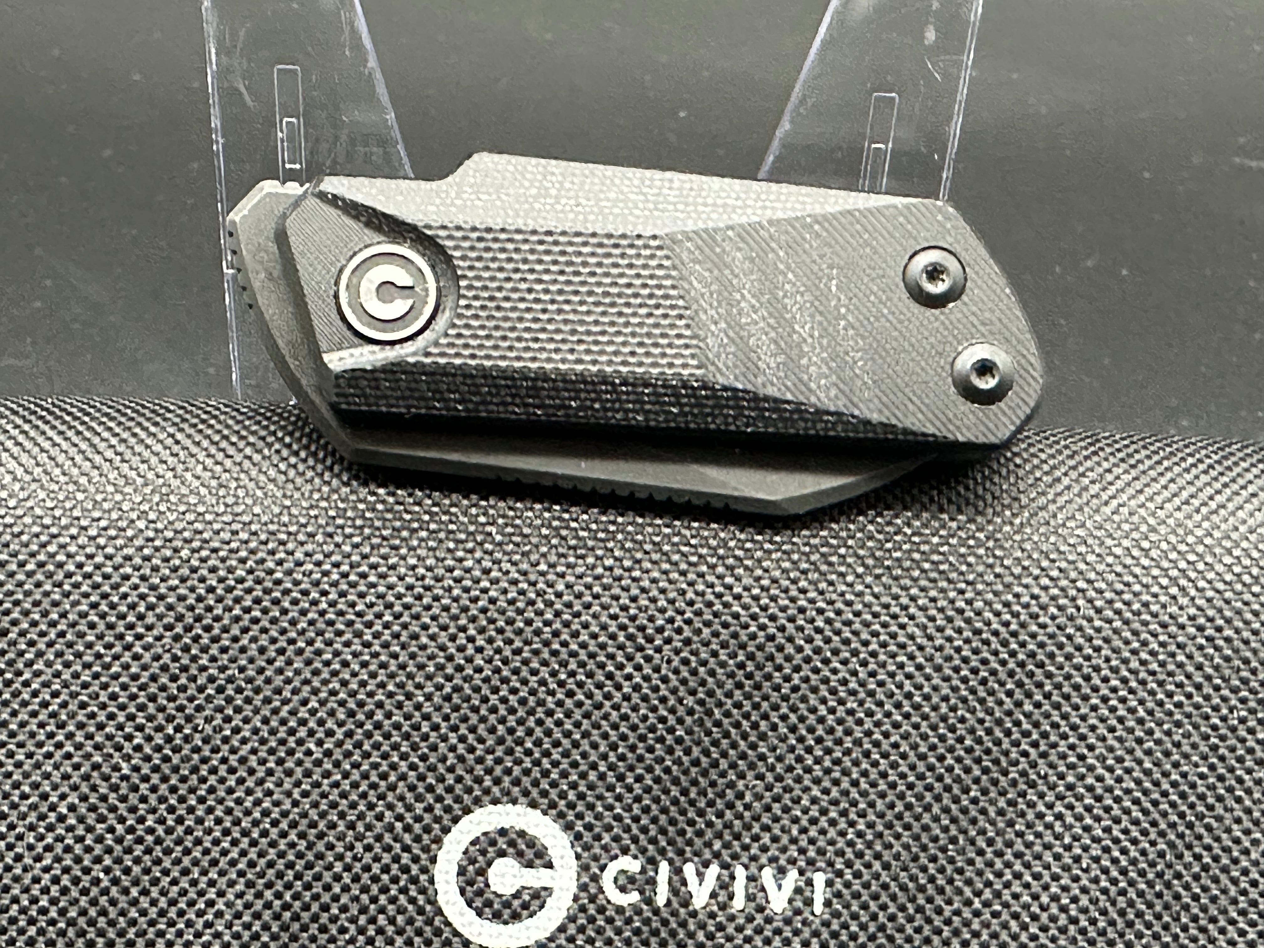 CIVIVI Ki V Front Flipper Slip Joint Pocket Knife - Black EDC Folding Knife for Outdoor, Camping & Everyday Carry