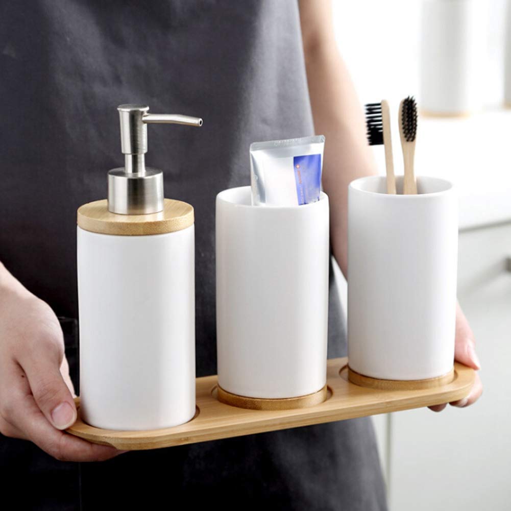 Premium Bamboo Salt and Pepper Mill Tray Set (2-Piece) - Round Wooden Serving Tray with 2/3 Cavities - Kitchen Countertop Organizer & Decorative Centerpiece for Dining Table, Spice Storage, and Elegant Home Decor