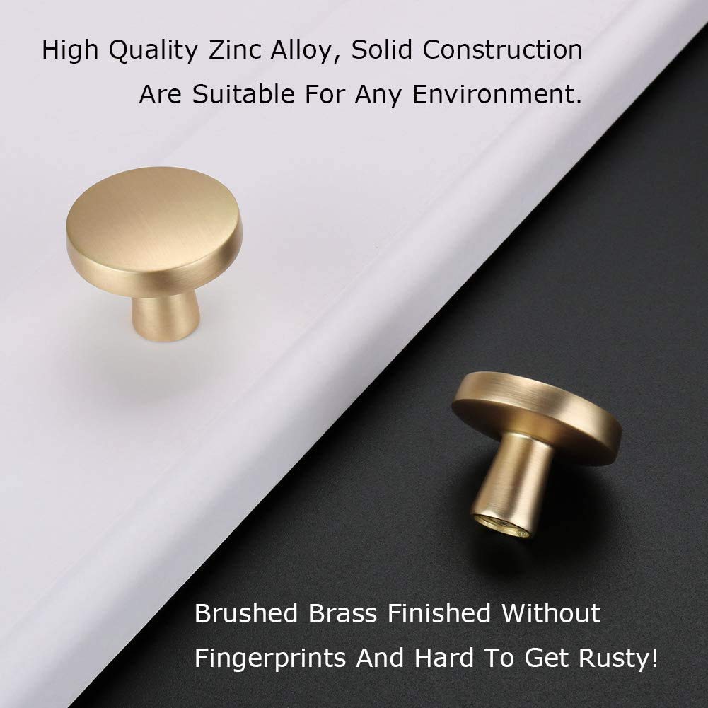 Gold Cabinet Pulls 10Pack - Square Zinc Alloy Handles for Kitchen & Dresser