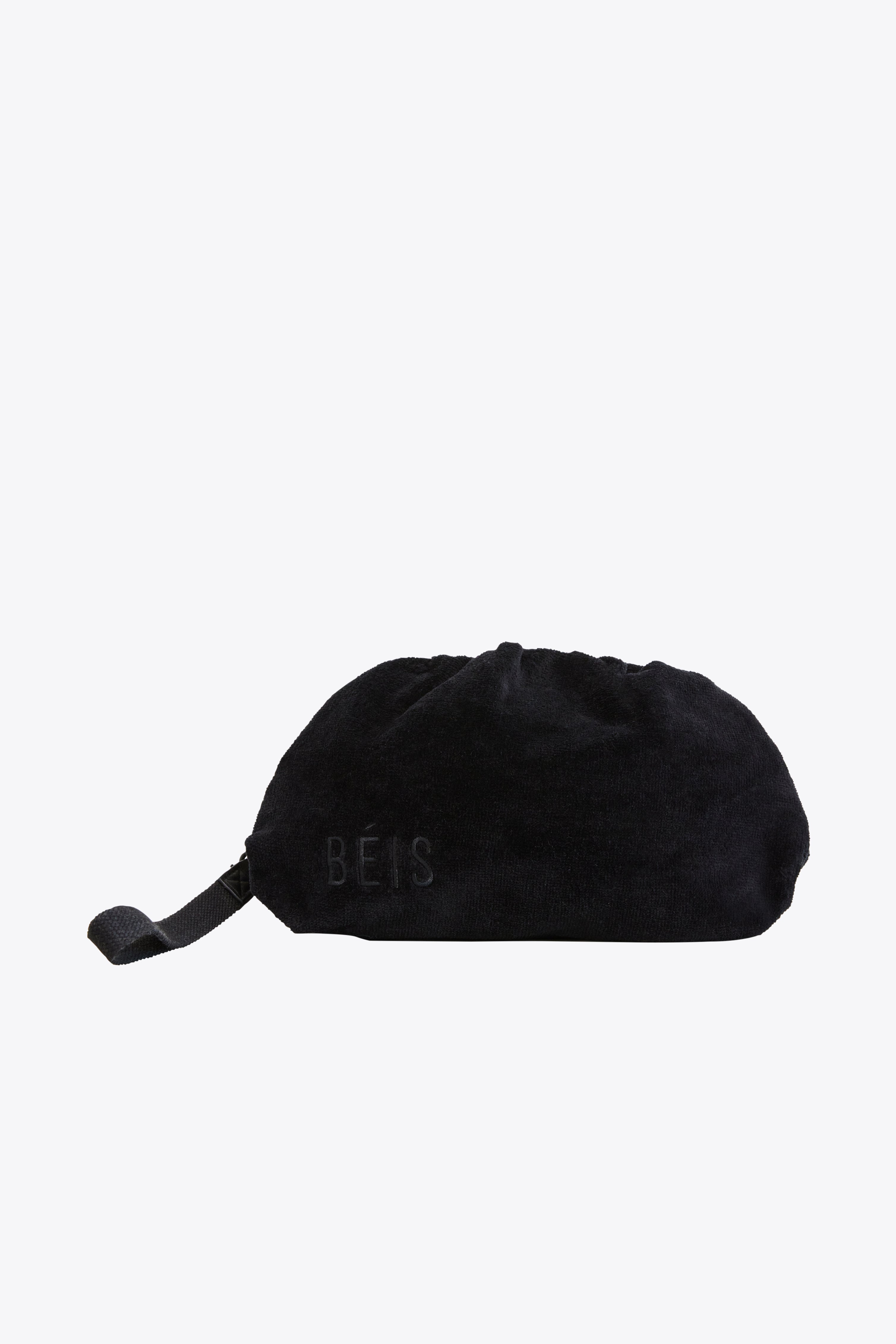 Black Terry Cosmetic Clutch Bag for Women - Soft Travel Makeup Pouch - Perfect for Gym, Beach & Everyday Essentials Storage