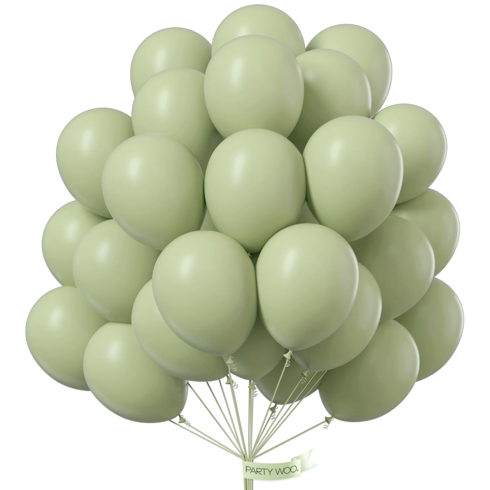50 Pack 12 Inch Beryl Green Balloons - Dusty Green Balloons for Balloon Garland, Arch, Birthday Party, Wedding & Boho Decorations - Perfect for Baby Showers, Bridal Showers & Anniversary Celebrations