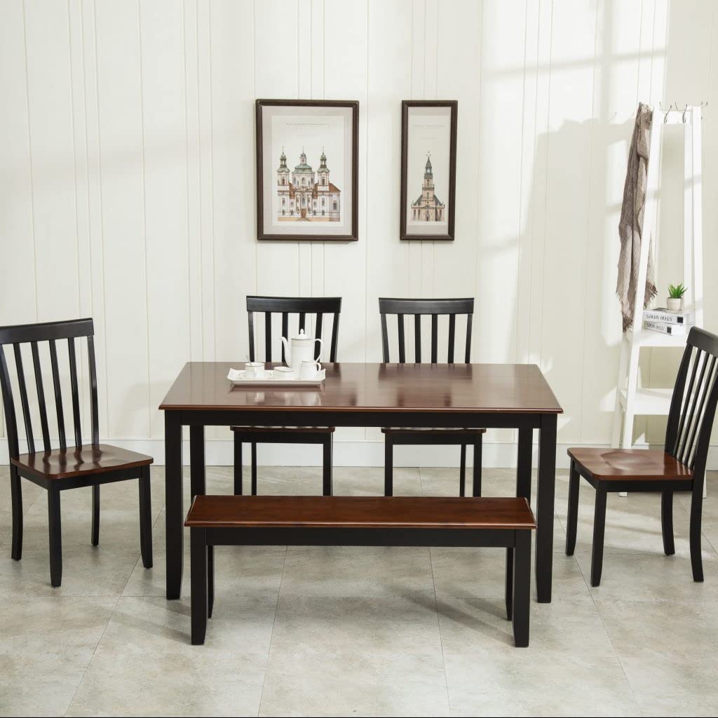 Boraam Bloomington Dining Table - 42 Inch Round Wooden Table in Black & Cherry Finish | Perfect for Kitchen, Dining Room, and Small Space Gatherings