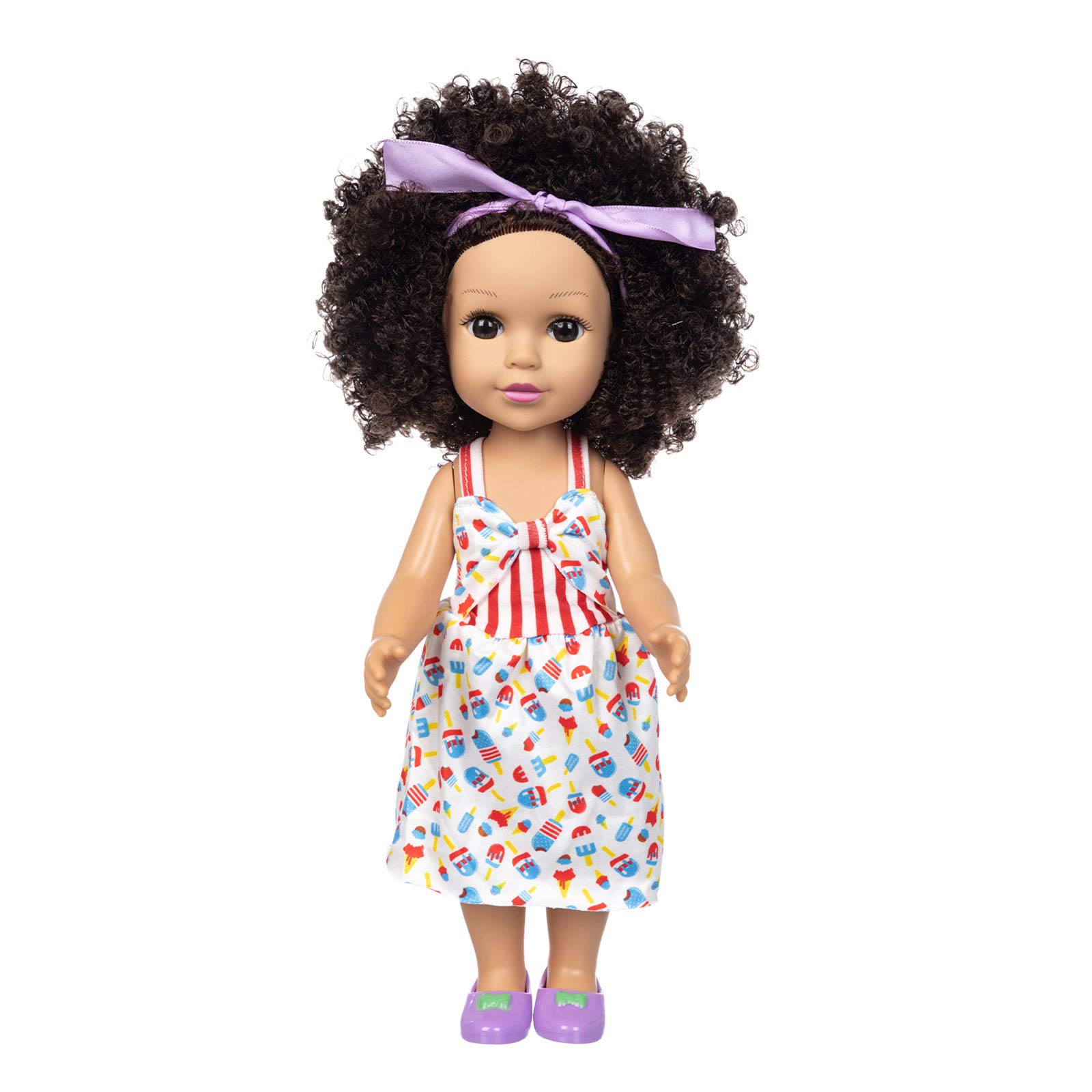 Curly Hair Baby Doll with Cute Dress - 13.7