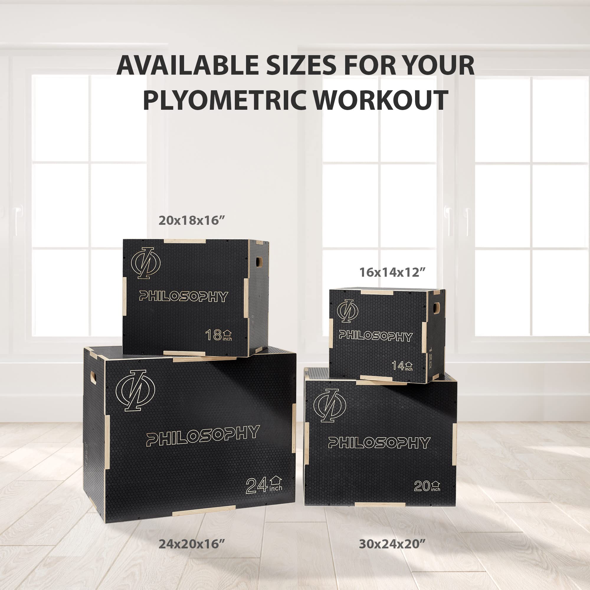 Non-Slip 3-in-1 Wooden Plyo Box for CrossFit, HIIT & Home Gym Workouts - Jump Box for Plyometric Training, Step Ups & Conditioning Exercises - Perfect for Cardio, Strength Training & Fitness Routines