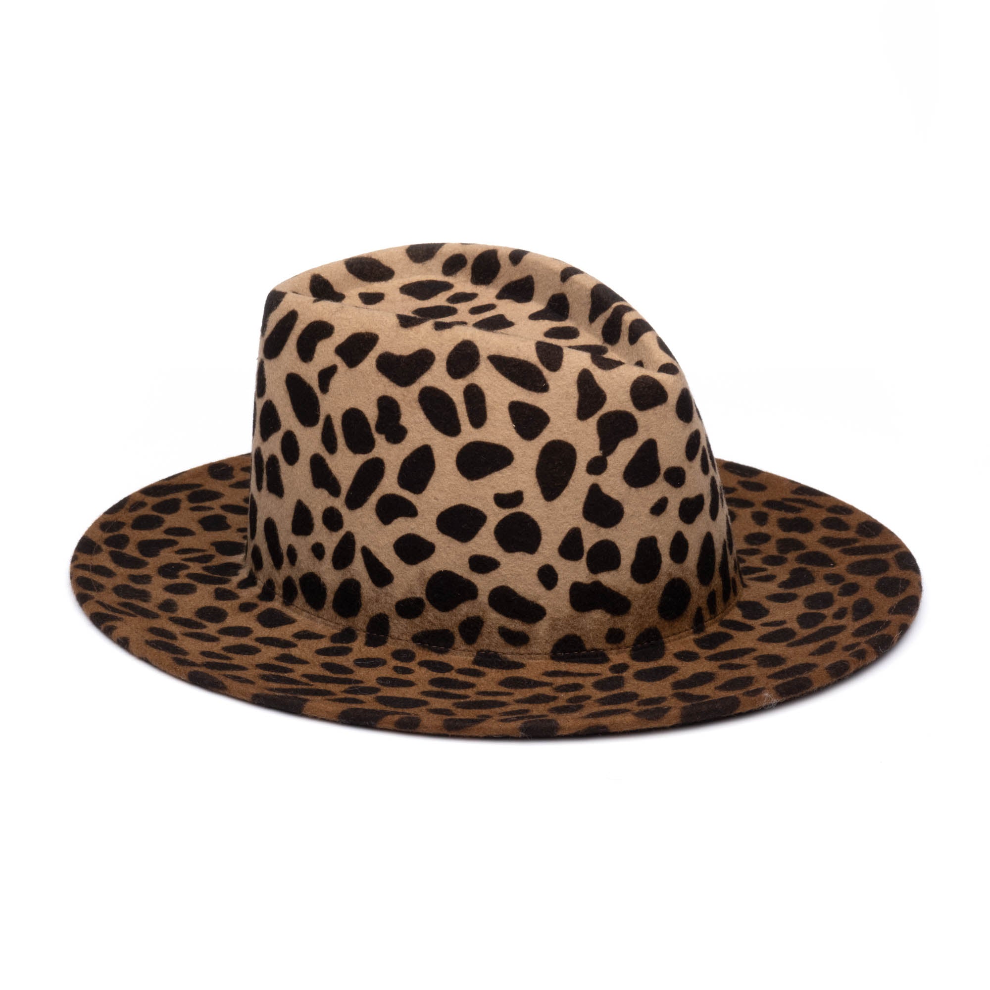 Stylish Blaine Leopard Print Wool Felt Fedora Hat for Women - Fashionable Winter Accessory for Outdoor Events, Parties and Daily Wear