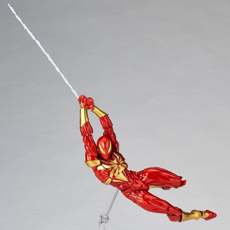 Amazing Yamaguchi Revoltech No. 023 Iron Spider Action Figure - Highly Articulated Marvel Spiderman Collectible (Reissue) for Display, Photography & Superhero Fans