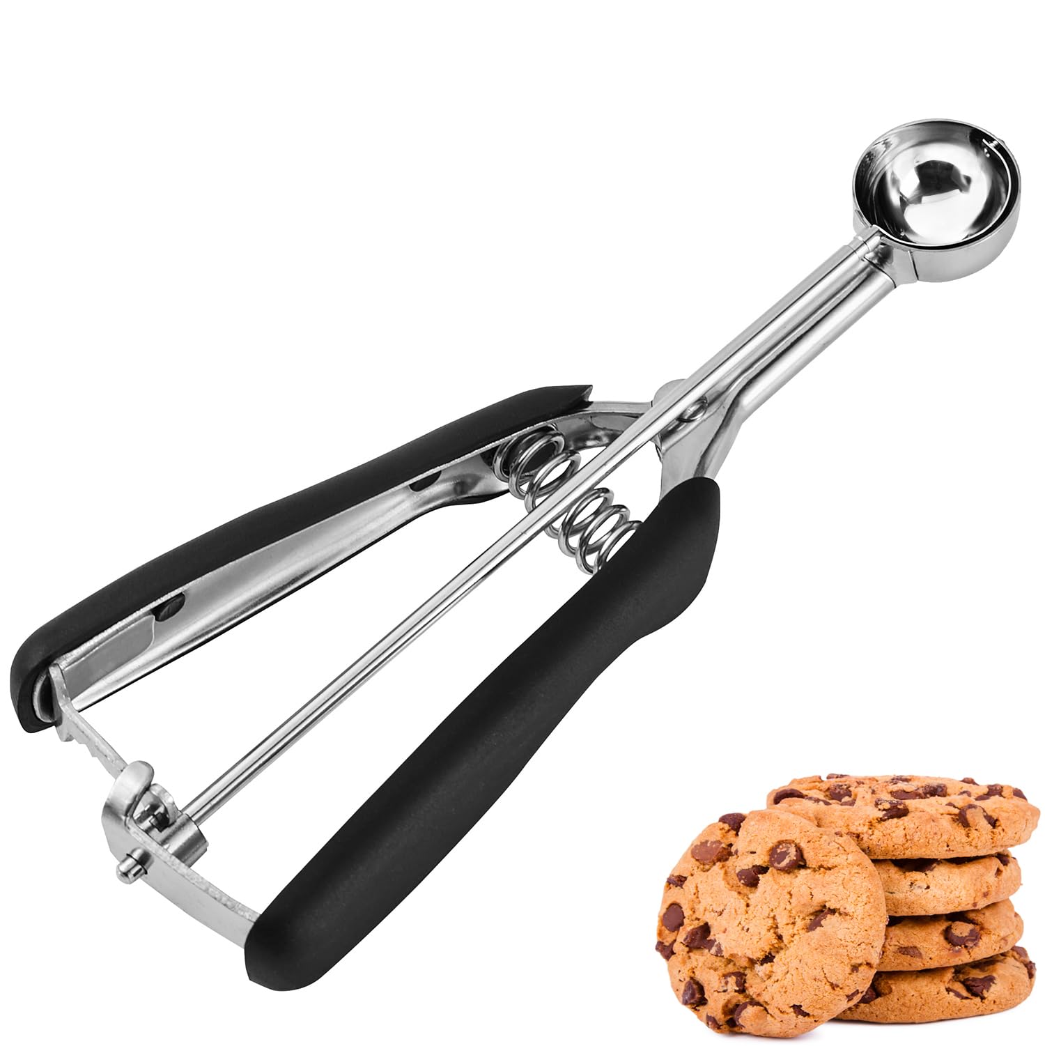 Mini Cookie Scoop - 1 Tsp/Teaspoon Dough Scoop, Melon Baller & Ice Cream Scoop with Ergonomic Non-Slip Handle for Baking Cookies, Fruit Balls, Ice Cream & Meatballs | Perfect for Home Baking, Dessert Making & Food Prep