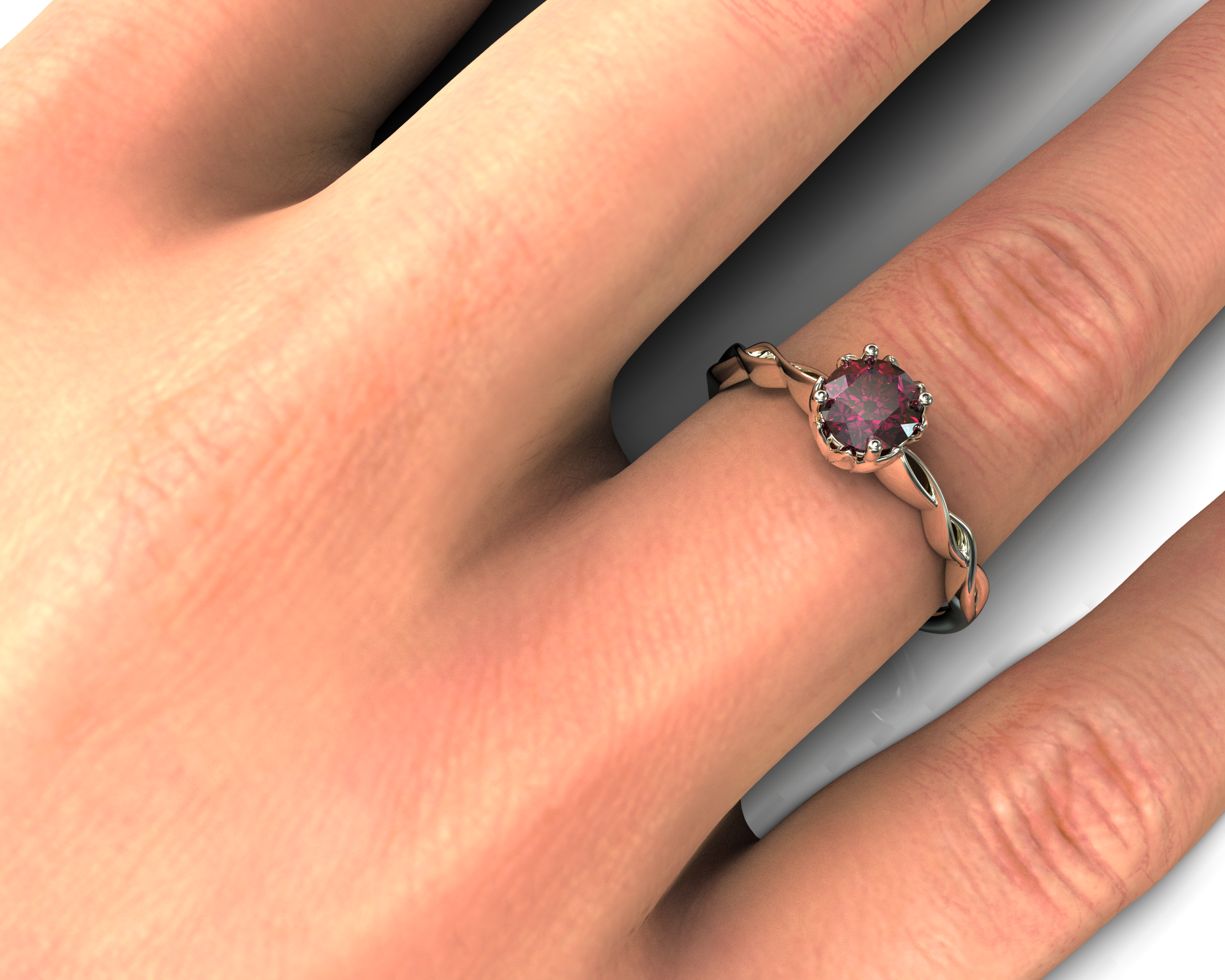 Exquisite Ruby & White Gold Engagement Ring for Women - Perfect for Proposals, Anniversaries & Special Occasions