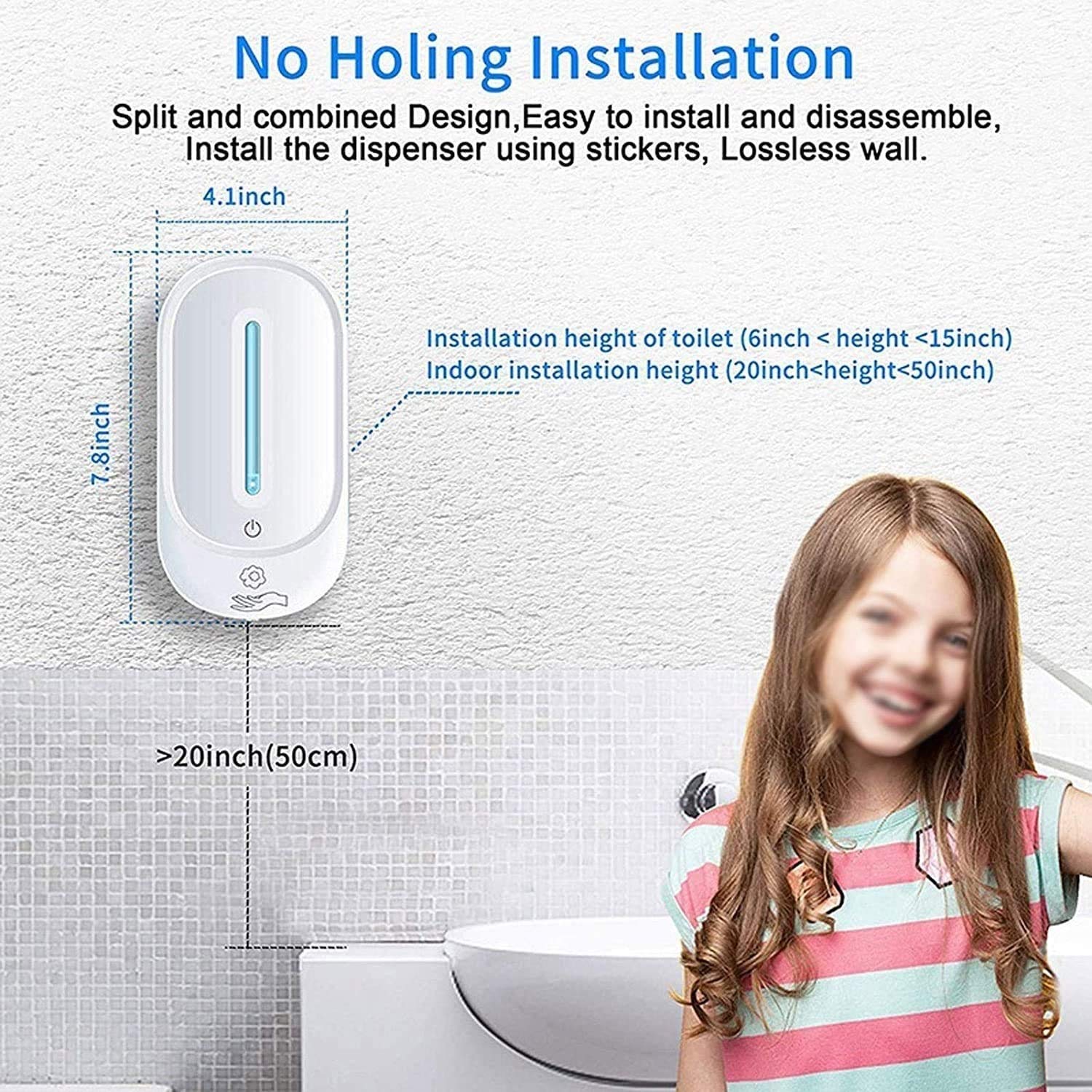 Wall Mounted Commercial Automatic Liquid Soap Dispenser - 12oz/350ml Large Capacity Touchless Soap Dispenser for Bathroom, Kitchen, Office, School, Hospital & Restaurant Use