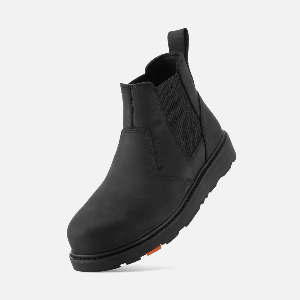 Ohman Unlined Composite Toe Work Boots for Men - Black Safety Shoes for Construction, Warehouse & Industrial Work