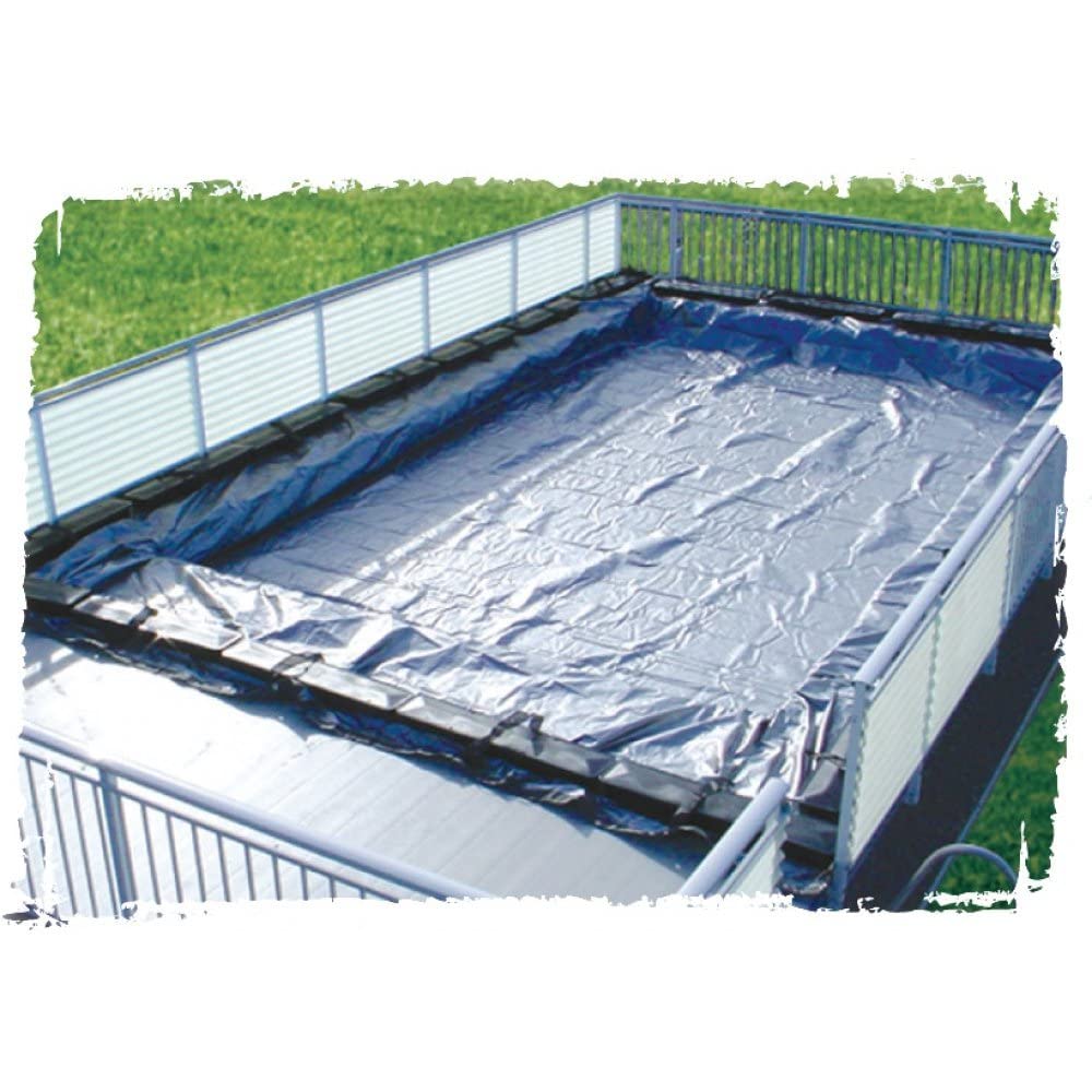 Buffalo Blizzard Blue/Black Rectangle Winter Pool Cover | Heavy-Duty Kayak & Fanta-Sea Pool Protection | 20' x 40' with 6' Overlap | Perfect for Winterizing Inground Pools & Watercraft Storage