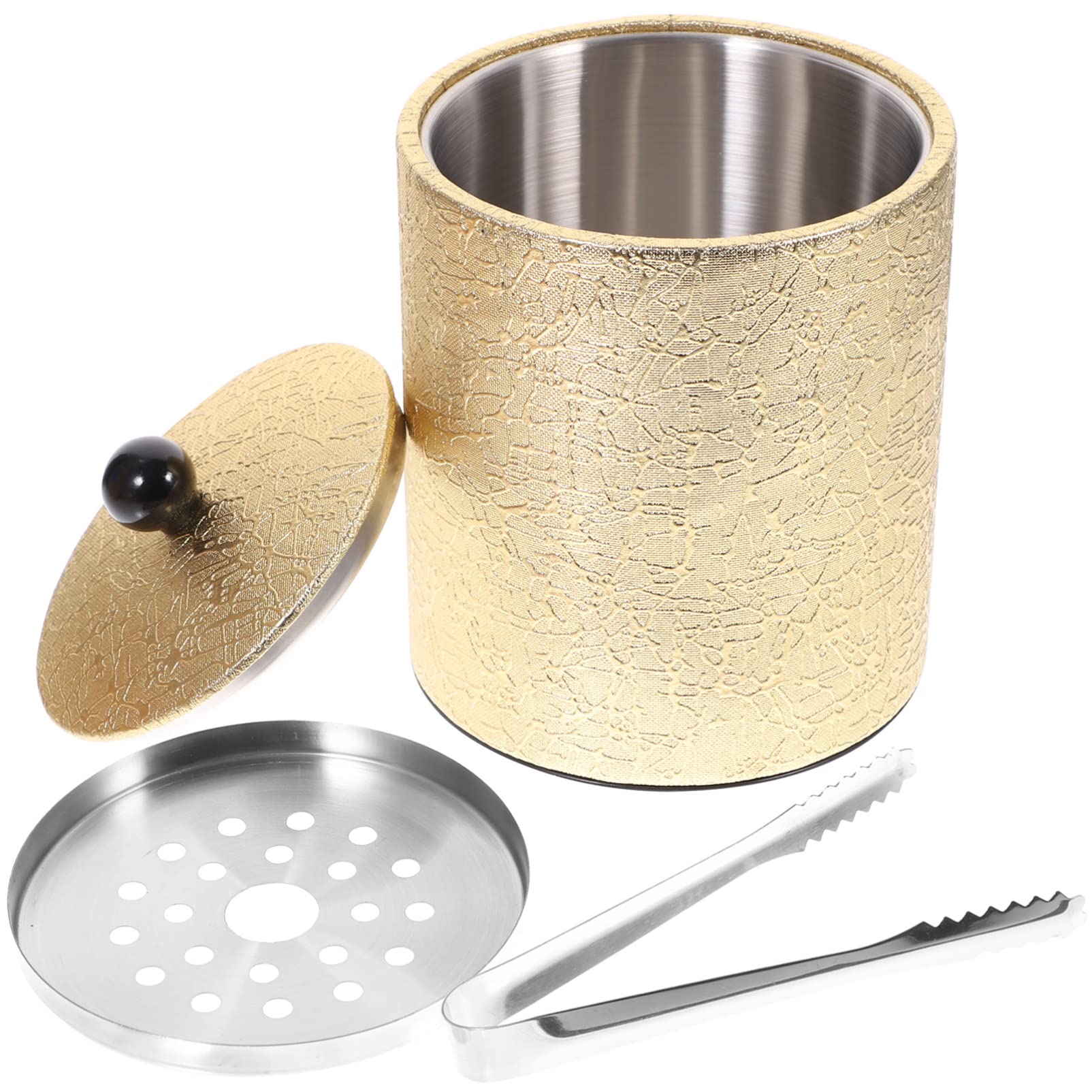 Premium Stainless Steel Ice Bucket with Lid & Ice Tongs - Gold Wine Chiller for Cocktails, Whisky & Champagne - Perfect for Home Bars, Parties & Wedding Receptions