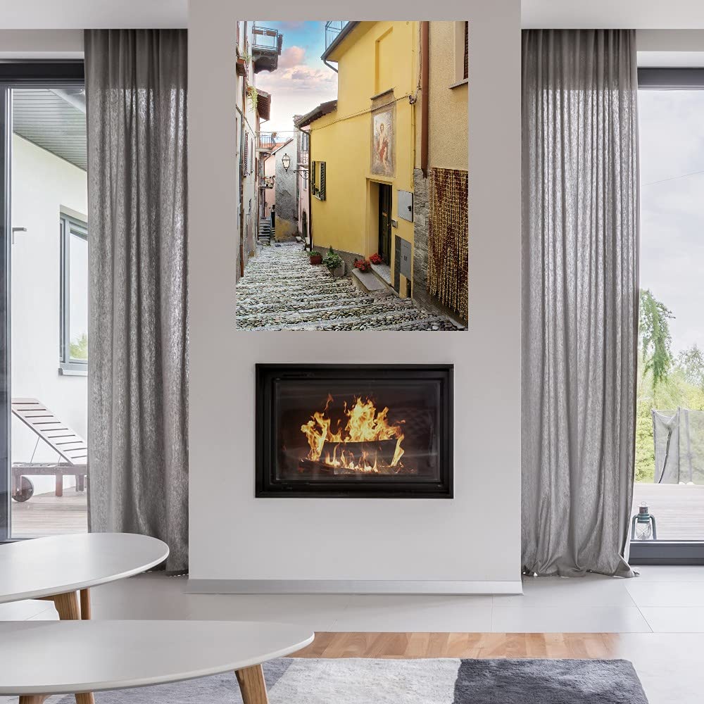 Rezzonico Harbor #3 Canvas Wall Art - 32x43 Inch Hand-Painted Fine Art by Alan Blaustein - Ready to Hang Living Room, Bedroom, Office Decor - Perfect for Coastal, Nautical & Modern Home Interiors