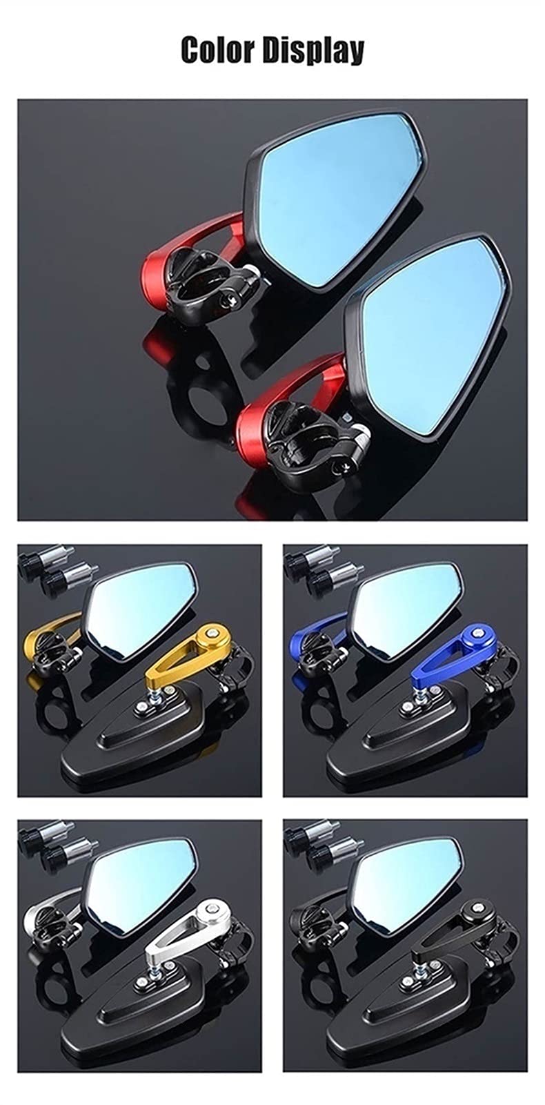 Universal Motorcycle Bar End Mirrors - Adjustable Rearview Side Mirrors for Honda Ruckus, Zoomer, NC750X, CBF600, NSR, CB500F, X-ADV, CBR600 F4I - Perfect for City Commuting & Highway Riding