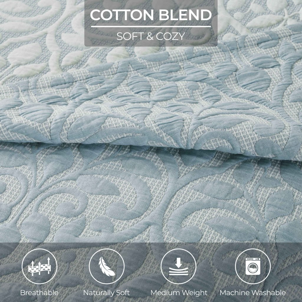 Premium Vineyard Cotton Blend Medium Weight Matelasse Woven Coverlet - Soft Bedspread for All Seasons | Perfect for Guest Rooms, Master Bedrooms & Cozy Home Decor