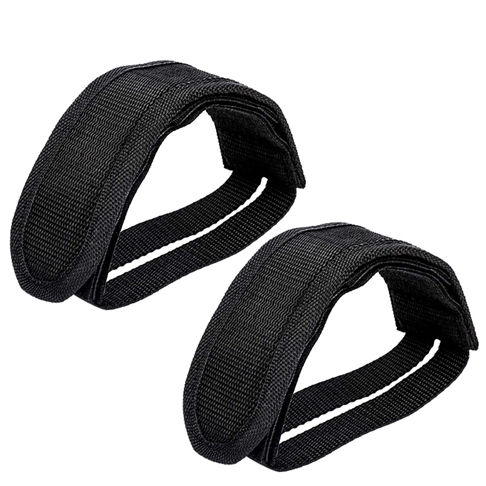 1 Pair Adjustable Anti-Slip Bike Pedal Straps - Universal Bicycle Toe Clips with Double Adhesive for Exercise & Road Bikes - Perfect for Cycling, Spinning & Indoor Workouts