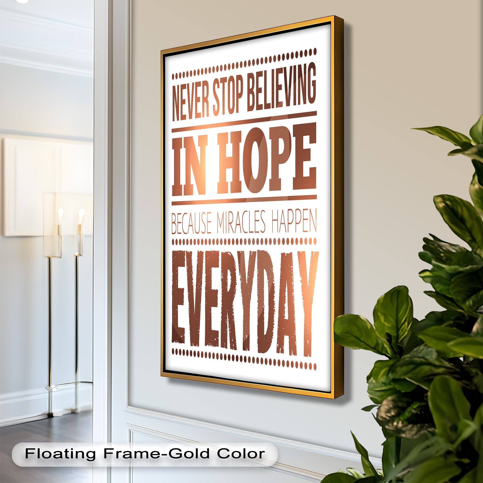Inspiring 'Believe in Hope' Motivational Oil Painting - Uplifting Wall Art for Home, Office & Meditation Space
