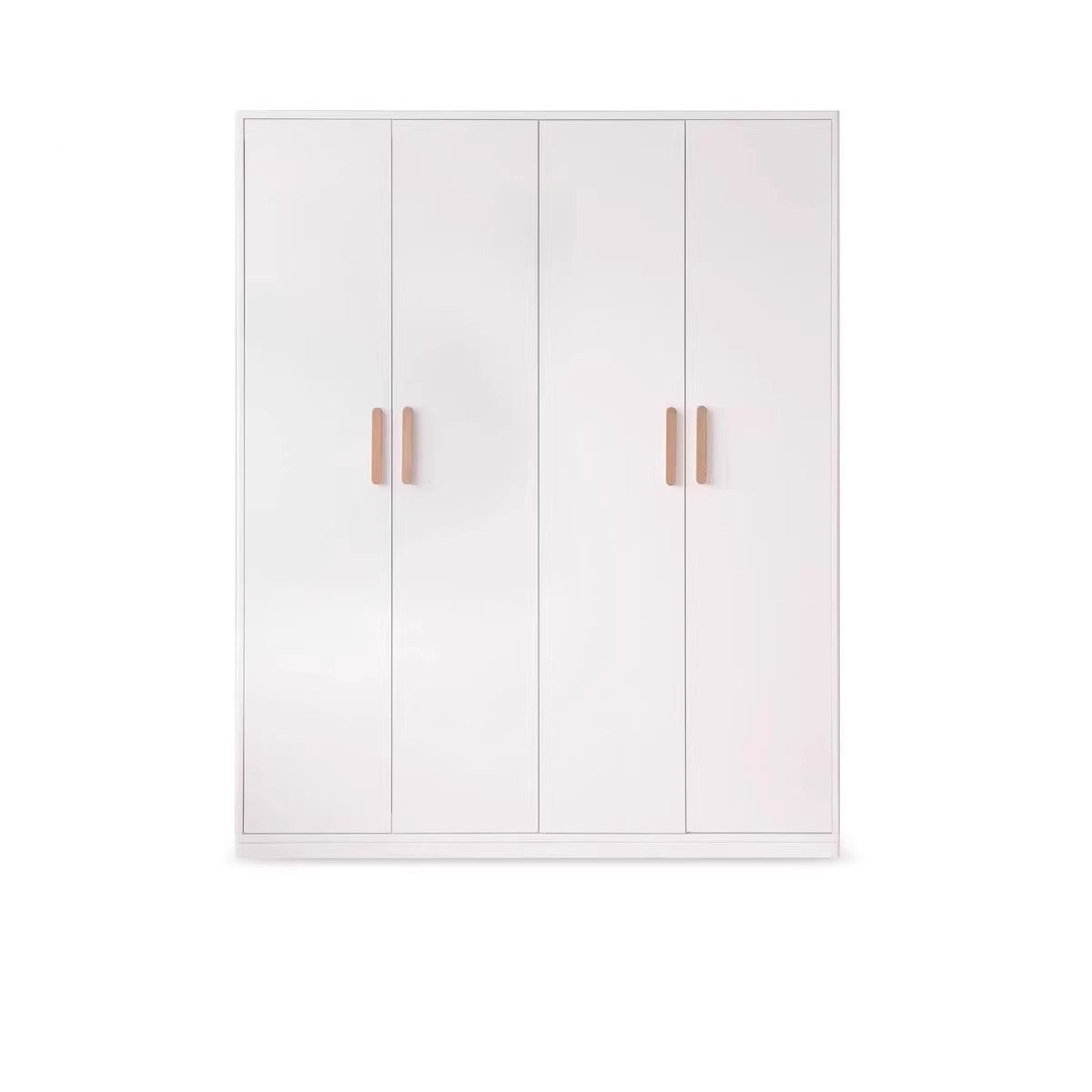 Pine Solid Wood Wardrobe - Cream Style Modern Closet for Bedroom, Living Room & Office Storage