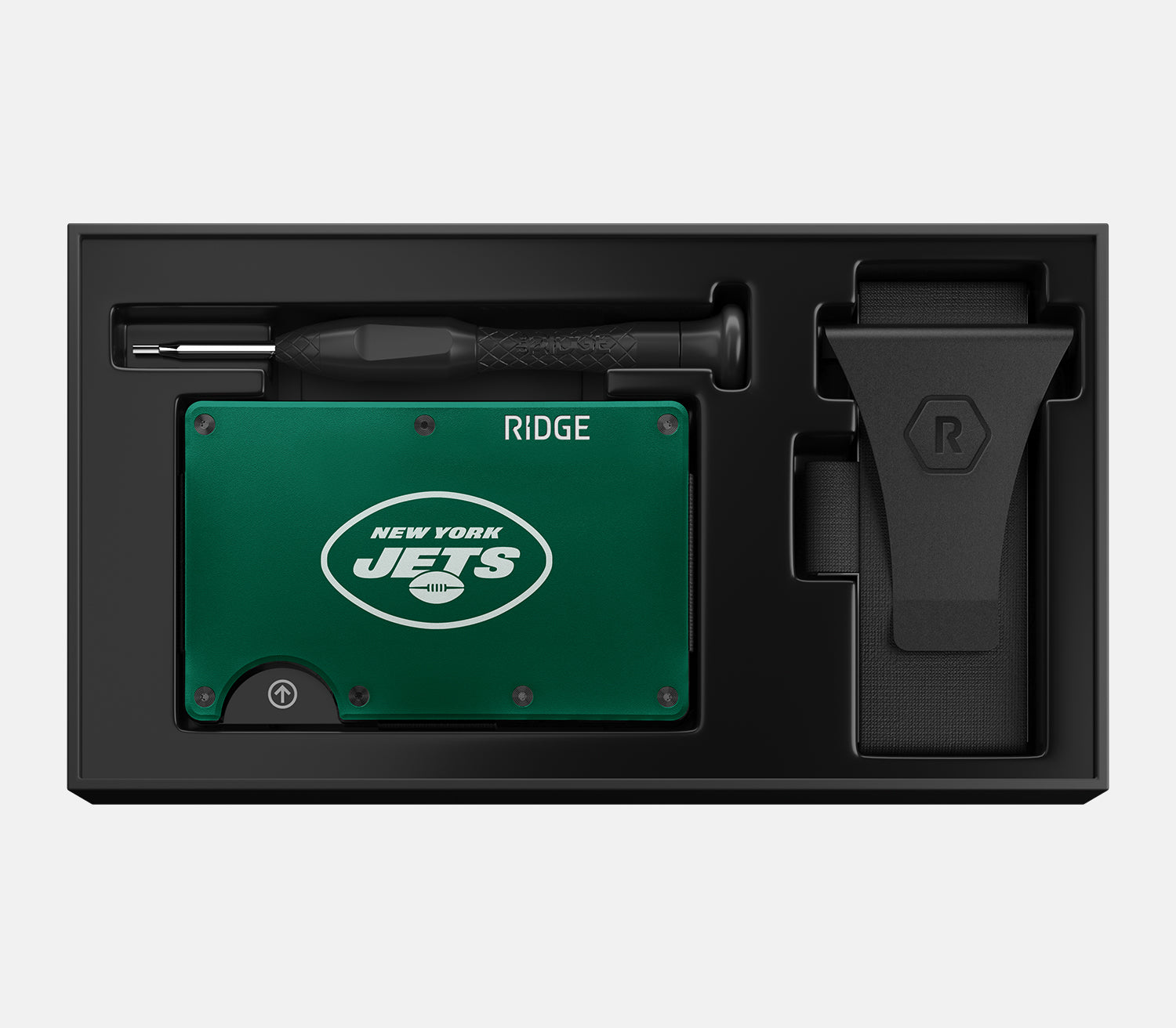 Ridge Wallet for Men - Slim RFID Blocking Minimalist Front Pocket Wallet - New York Jets NFL Team Design - Perfect for Everyday Carry, Travel & Gifts