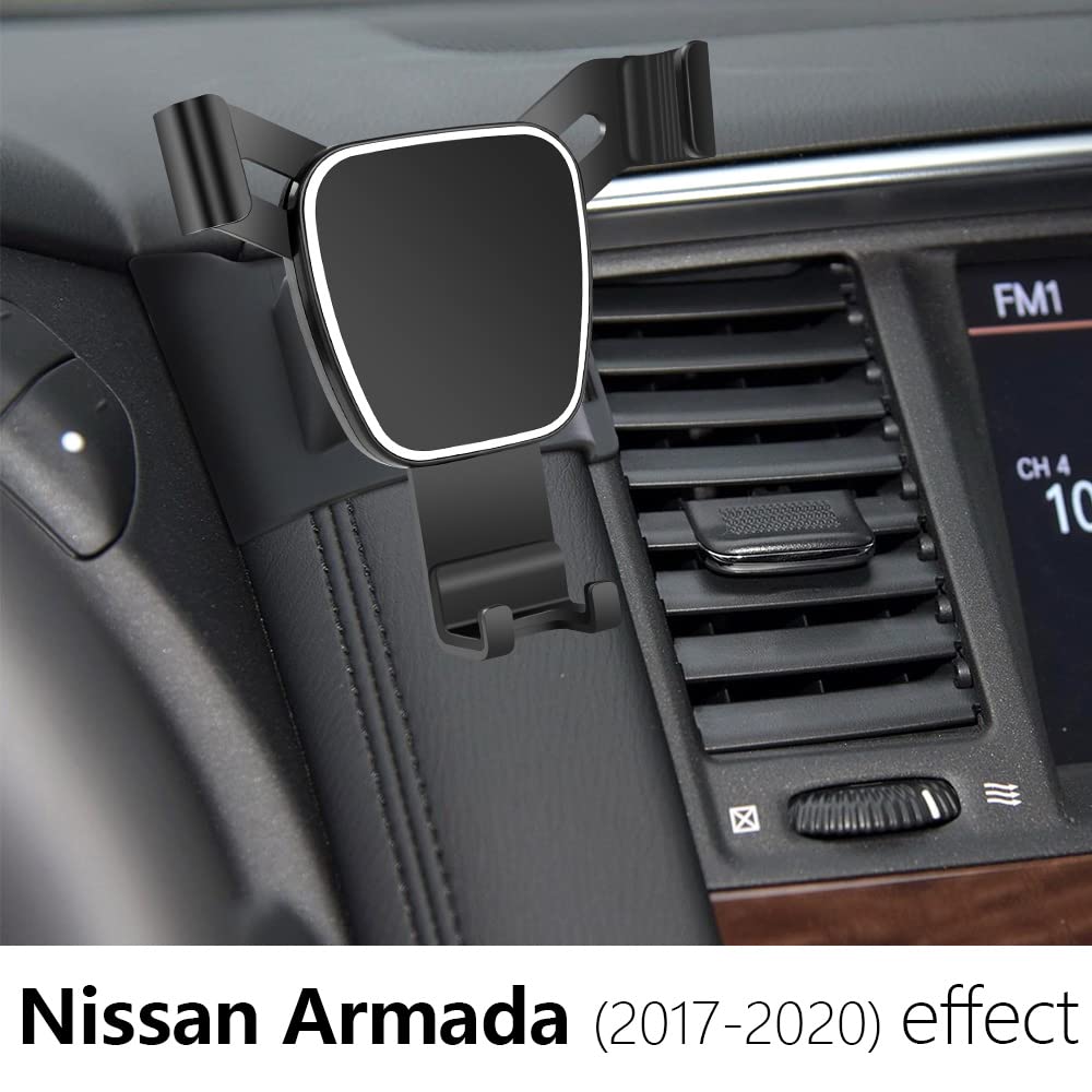 Musttrue Universal Car Phone Holder Mount - Compatible with 2017-2020 Nissan Armada & Most Vehicles, Dashboard/Windshield/AC Vent Phone Mount for Safe Driving & GPS Navigation (Black) - Perfect for Commuting, Road Trips & Hands-Free Calling