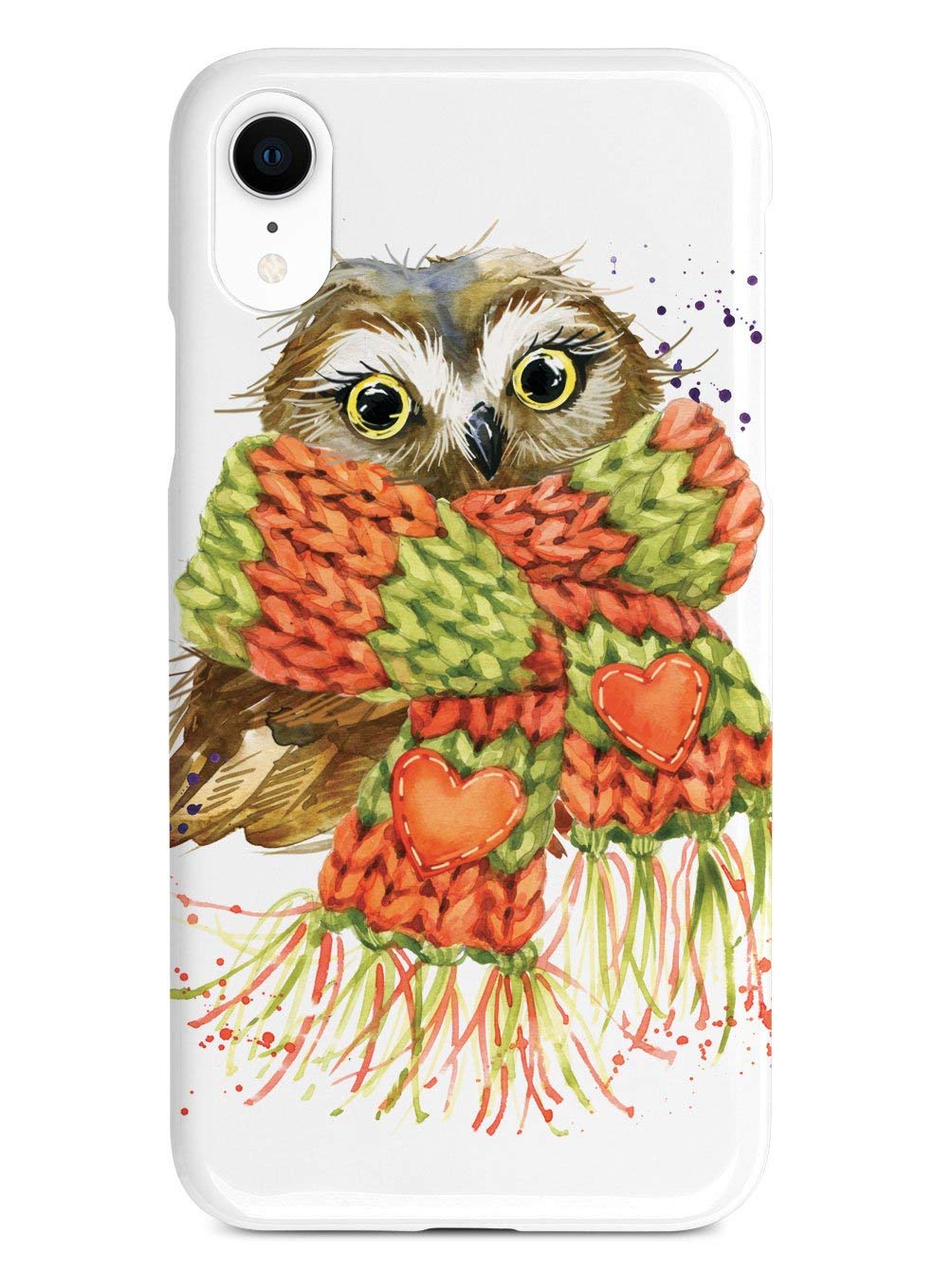 Premium 3D Textured Protective Phone Case for Apple iPhone XR - Autumn Owl with Scarf Design | Slim Fit, Shockproof & Scratch-Resistant Cover | Perfect for Everyday Use, Travel & Gift Giving