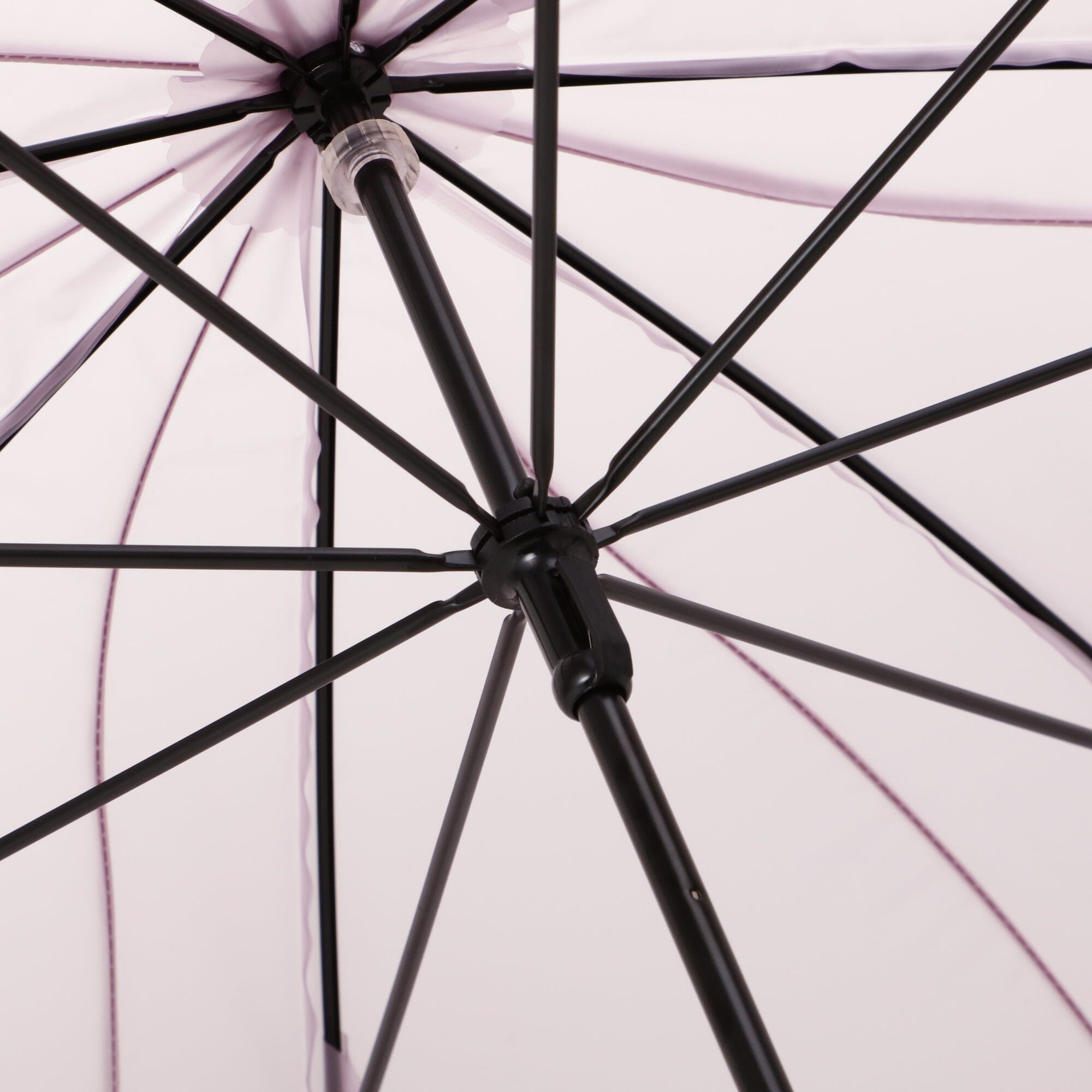 Clear Transparent Umbrella with Powder Floral Print - Long Handle Lavender Rain Umbrella for Women - Perfect for Rainy Days, Outdoor Events, and Fashion Accessories